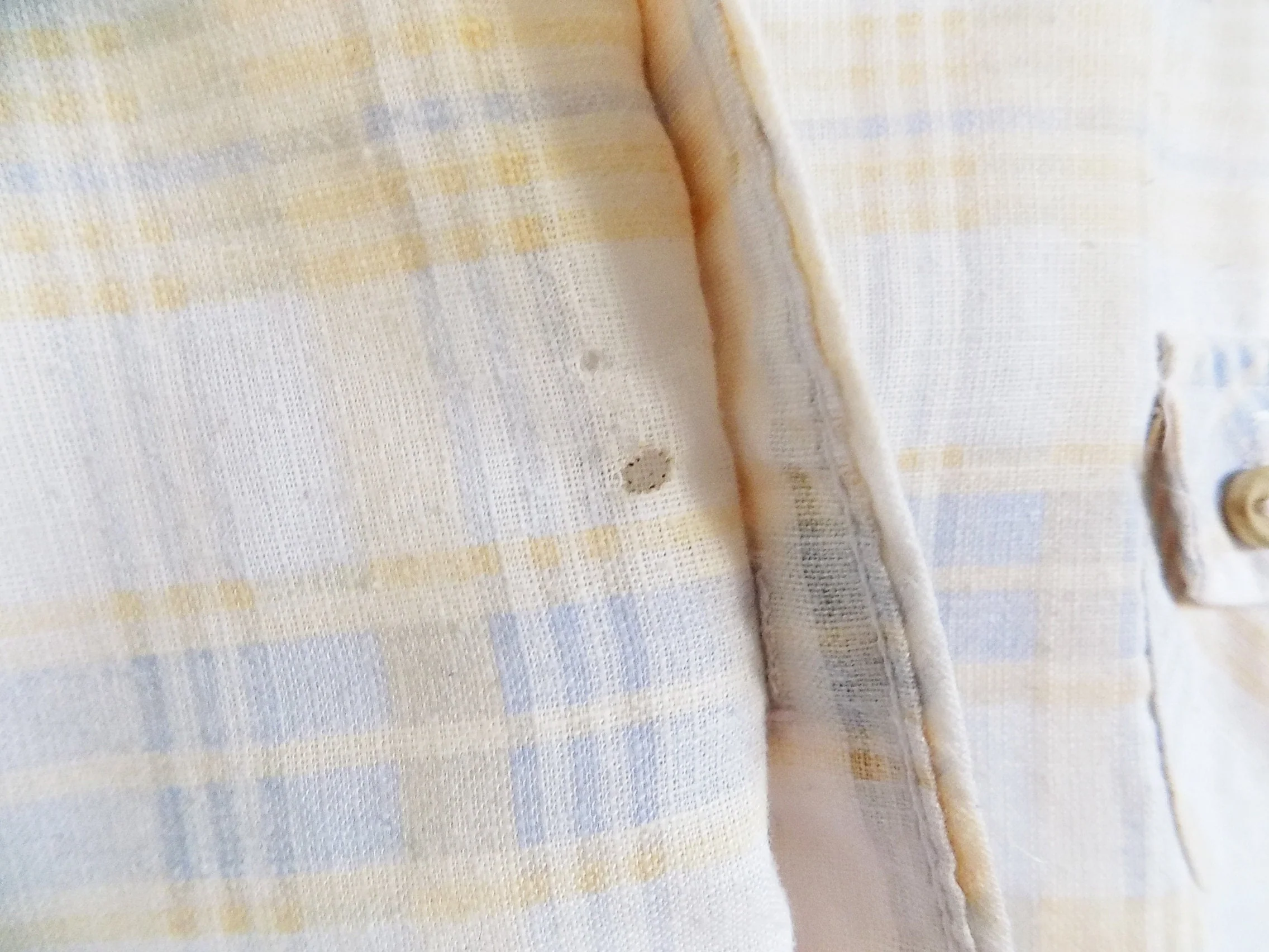 70s Wide Collar Mans Long Sleeved Disco Shirt by Alfie Wooden Buttons Three Rounded Breast Pockets Summer Weight Fabric Plaid by Alfie - Image 6