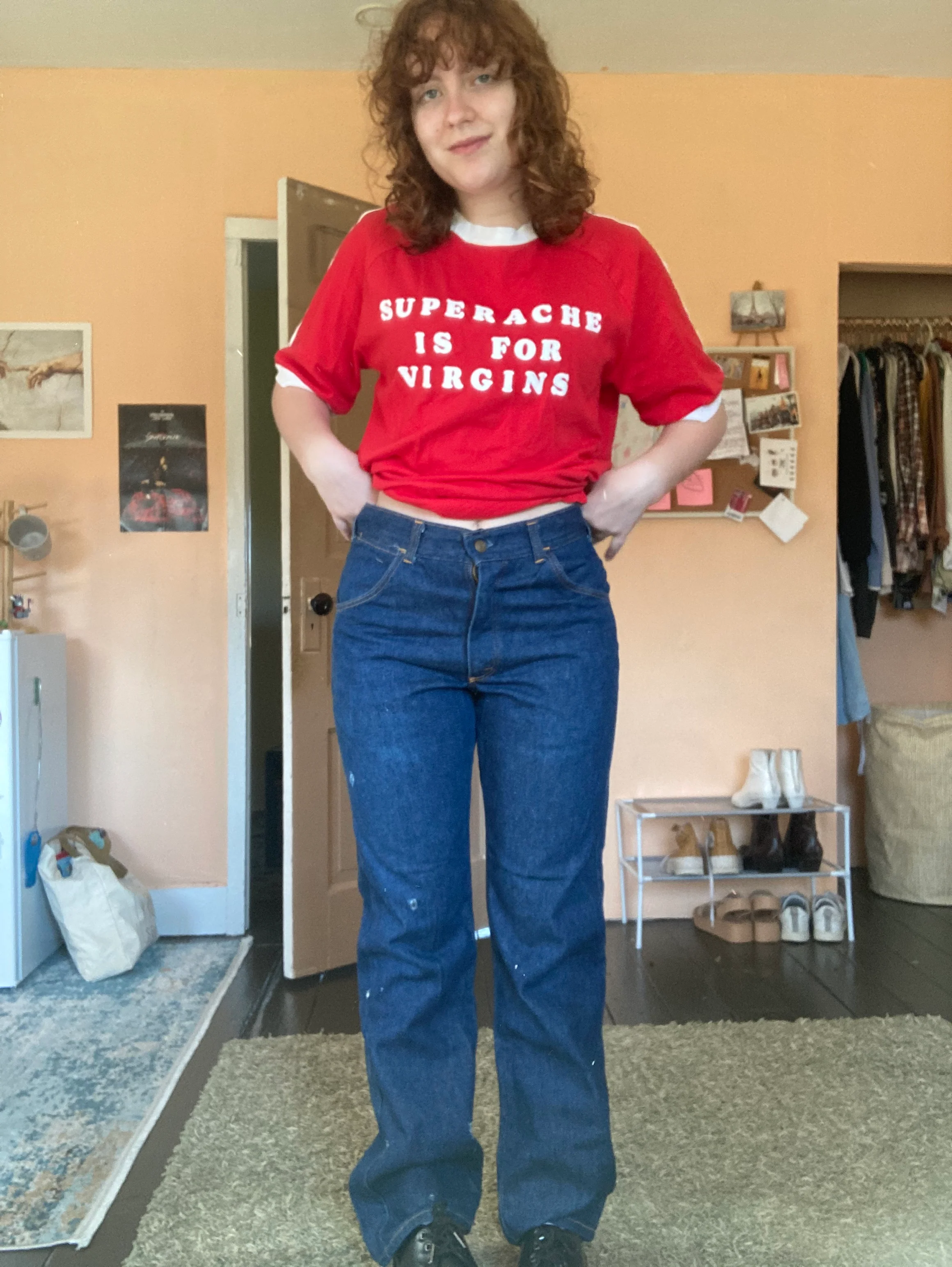 70s Wide Leg Baggy Distressed Jeans - Image 3
