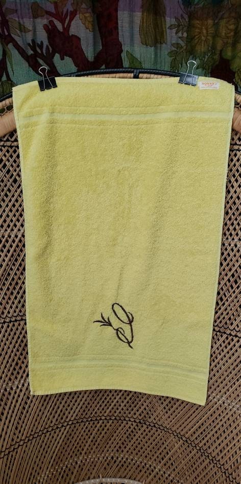 70s Yellow Cannon Hand Towel with Letter C Monogram by Cannon - Image 6
