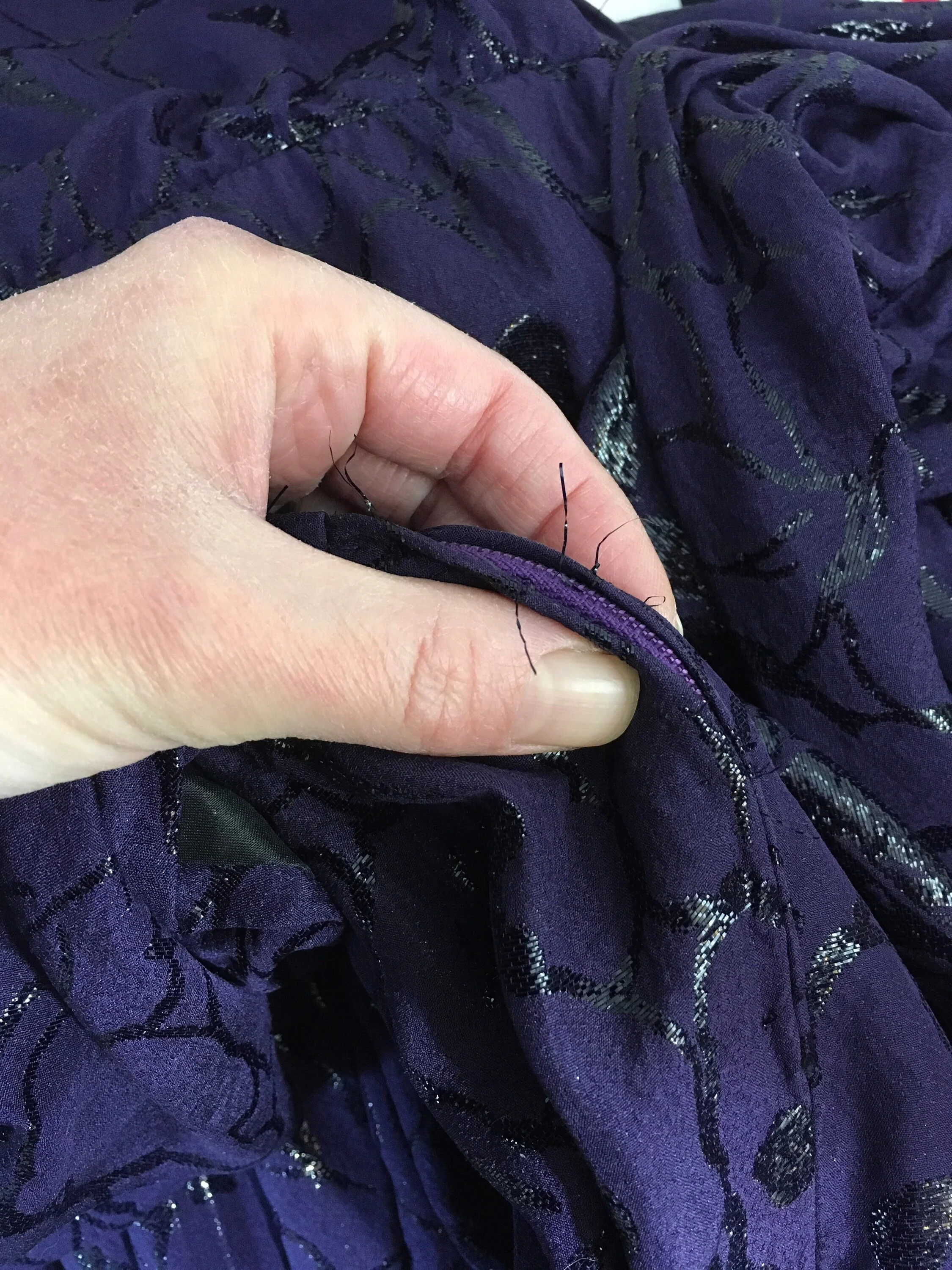 80’s-90’s Blue Metallic Silk High Neck Party Dress by Jean Louis Scherrer Boutique - Image 9