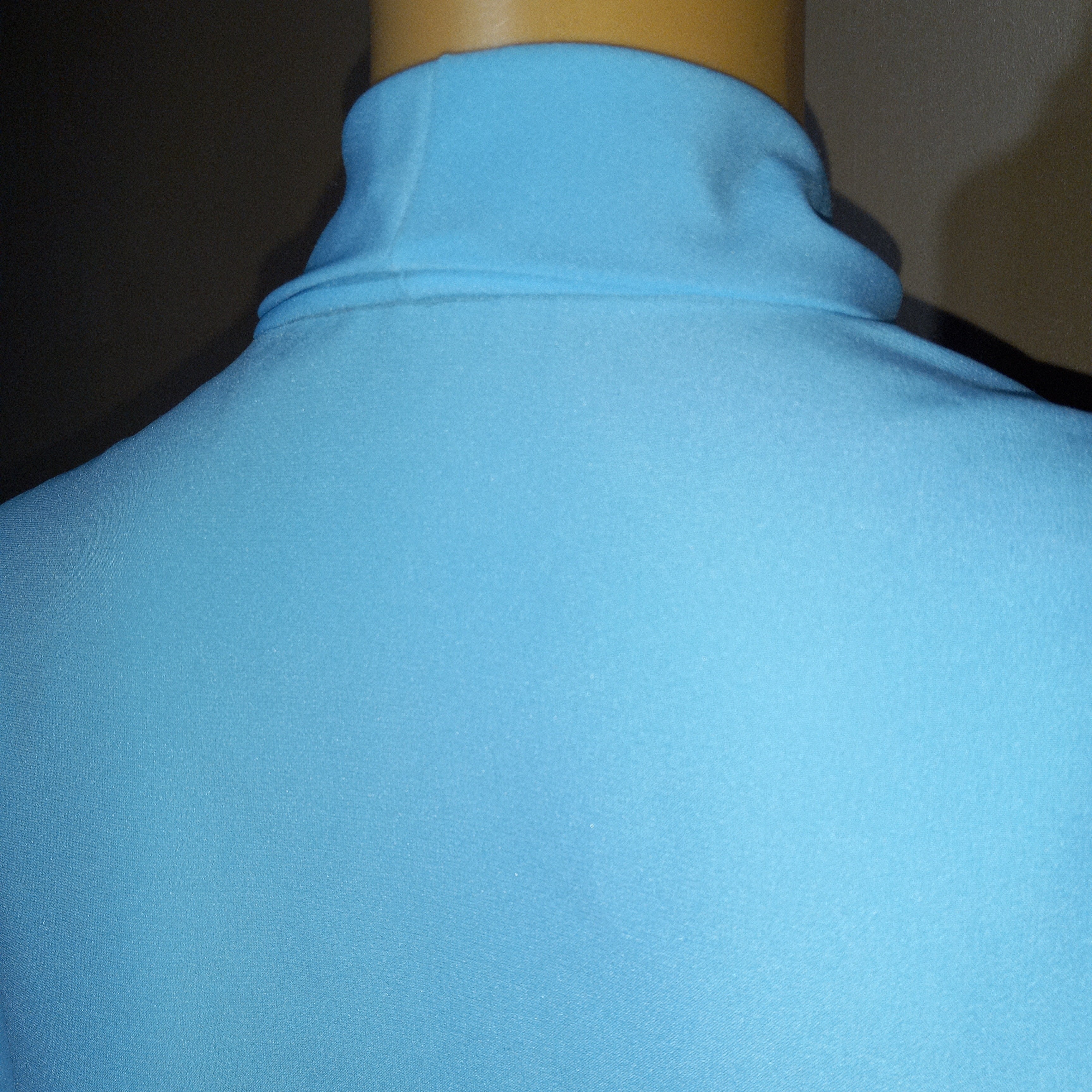80’s Aqua Poly Pussy Bow Tie Blouse Sz L - 2x by Lee Mar Pageant - Image 6
