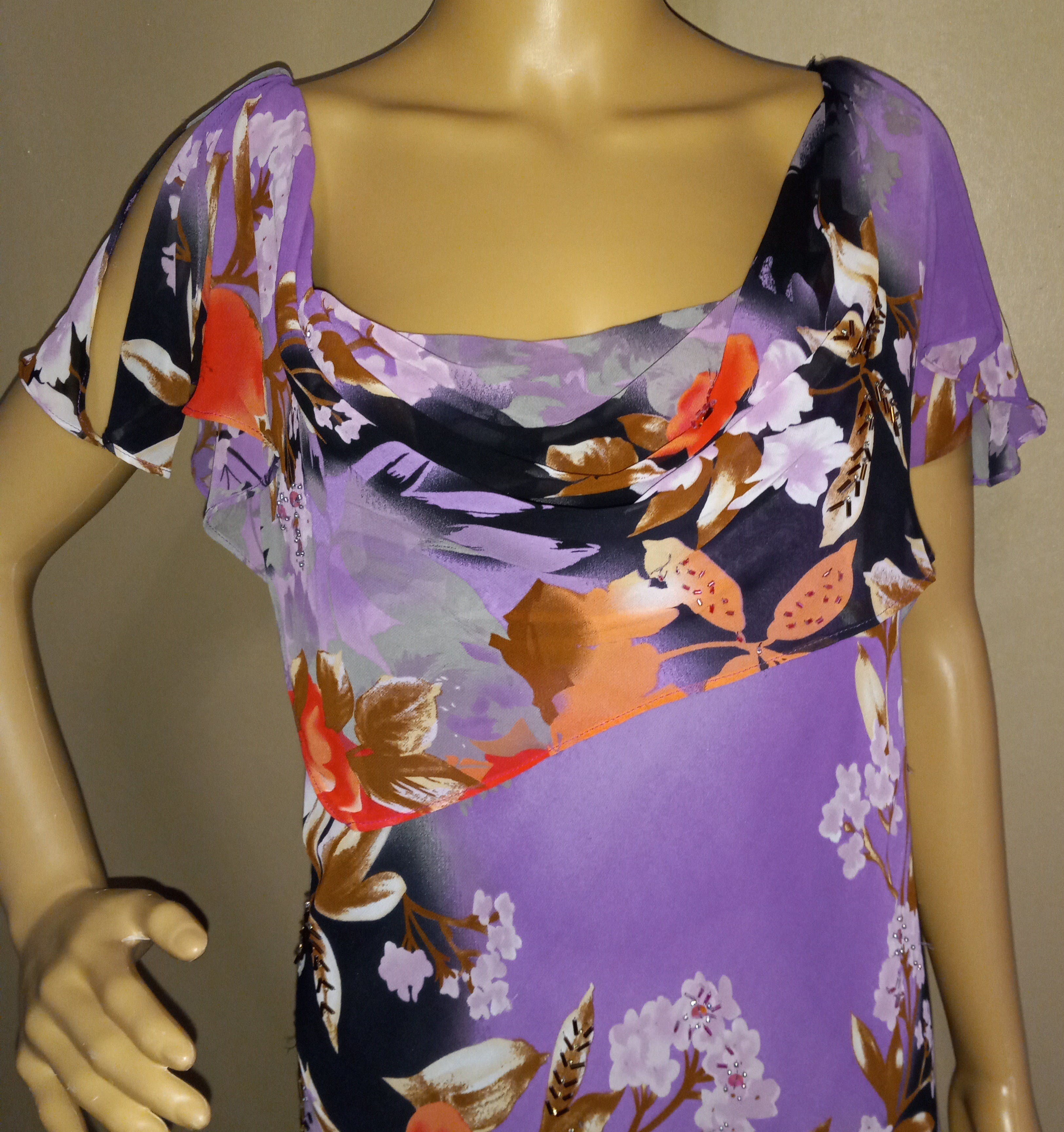 80’s Asymmetrical Art Deco Polyester Party Dress, by Signature By Robbie Bee - Image 3