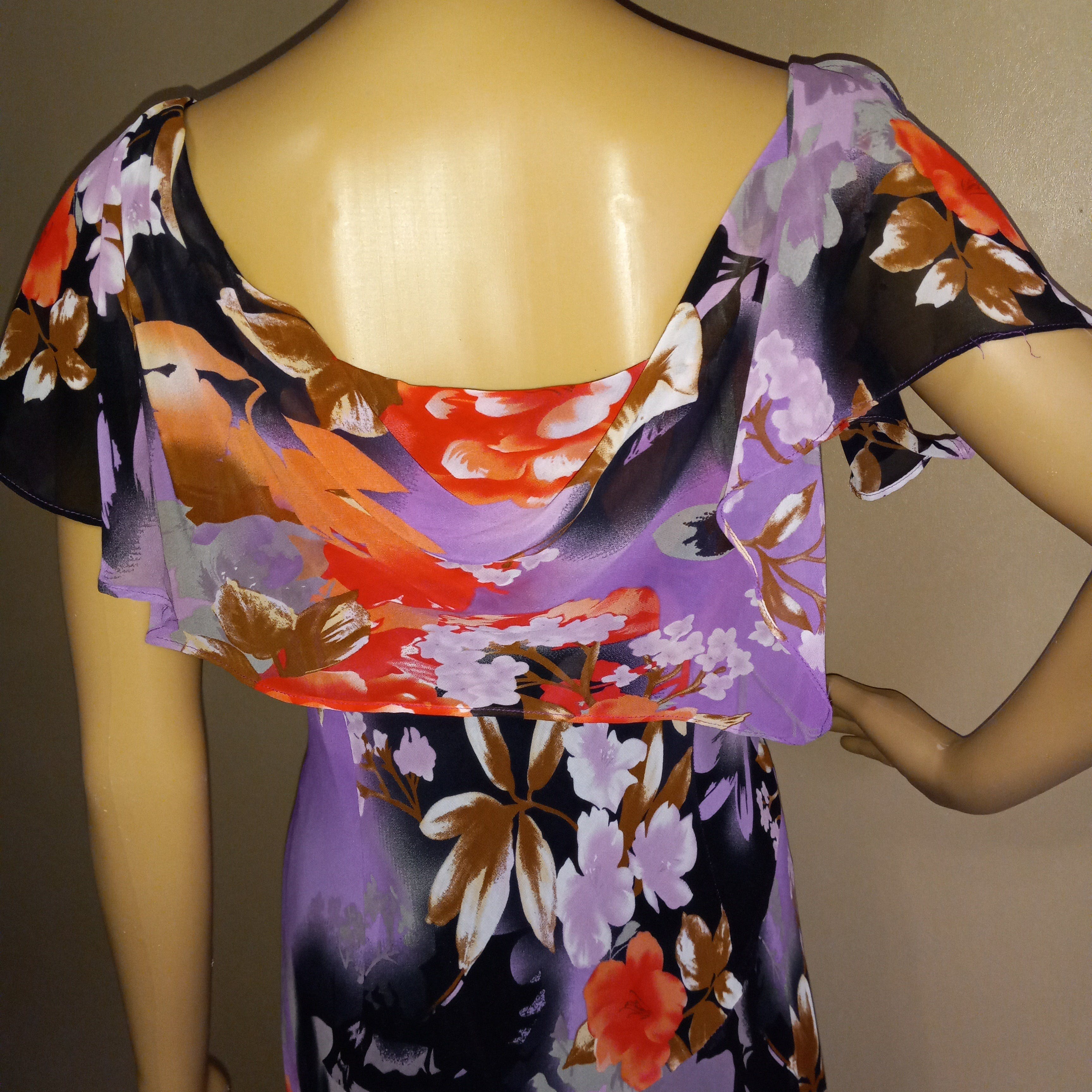80’s Asymmetrical Art Deco Polyester Party Dress, by Signature By Robbie Bee - Image 4