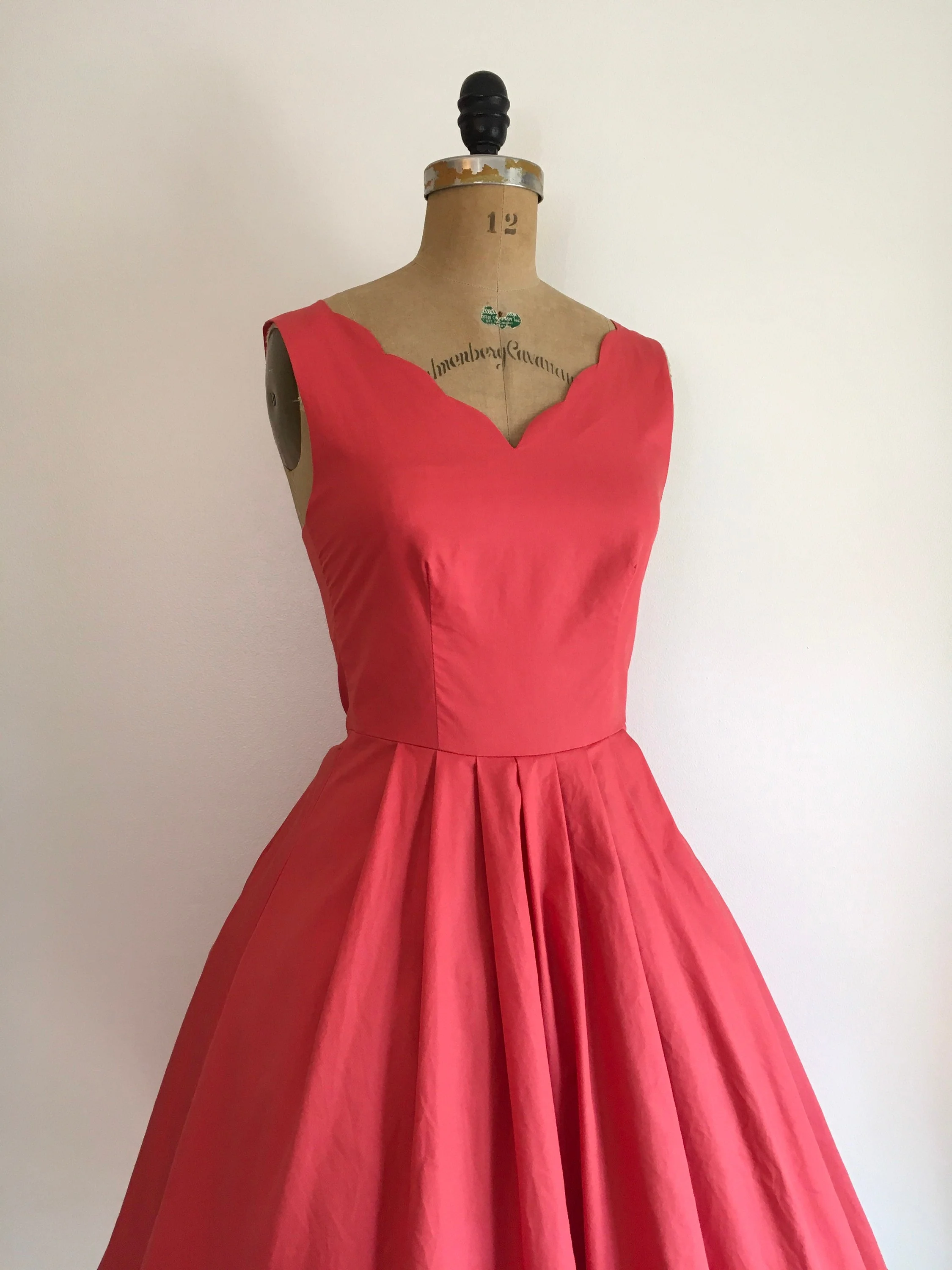80’s Coral Summer Full Skirt Dress by Laura Ashley - Image 4