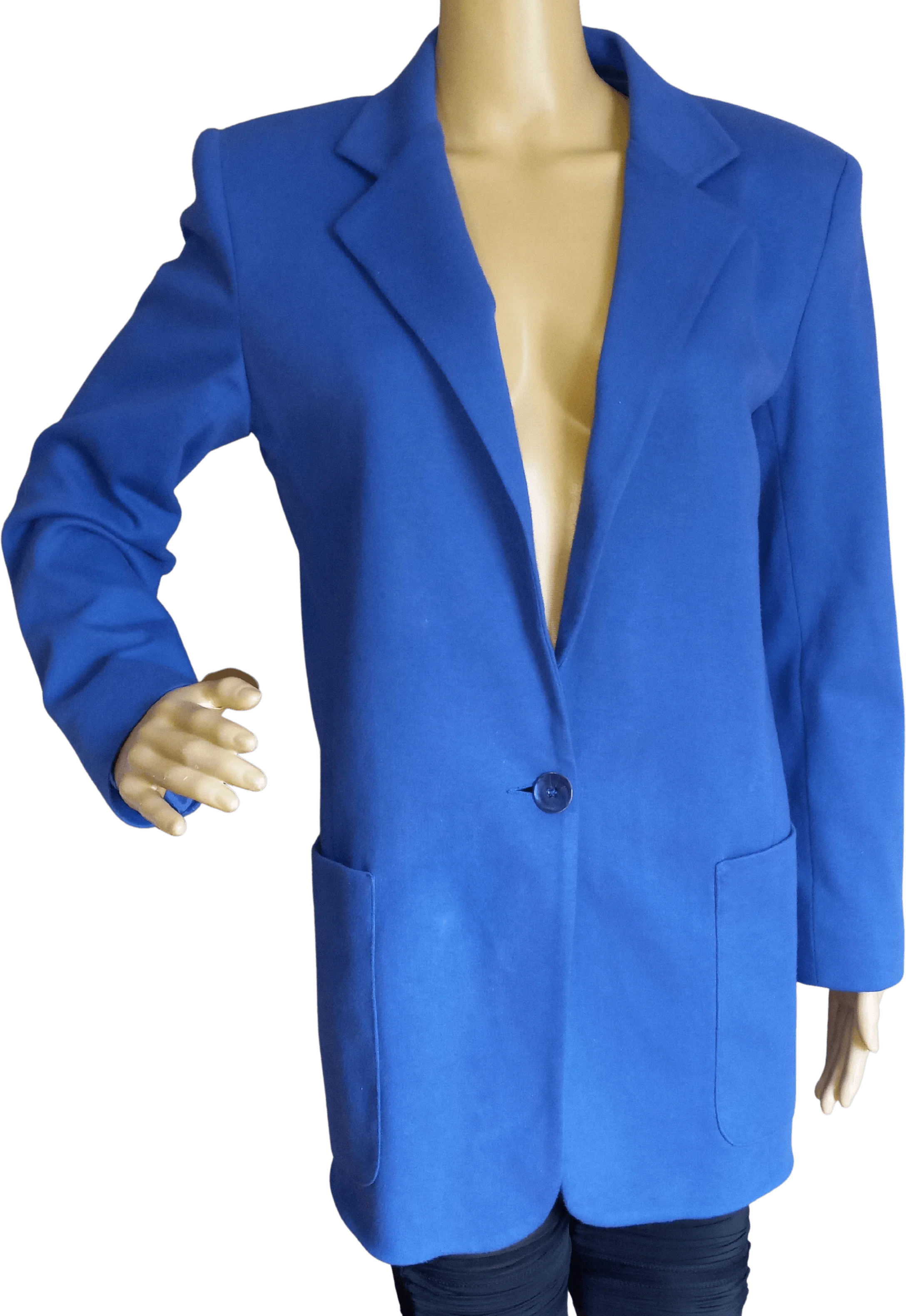 80’s Cotton Blue Blazer with Twin Hand Pockets by Hunters Club