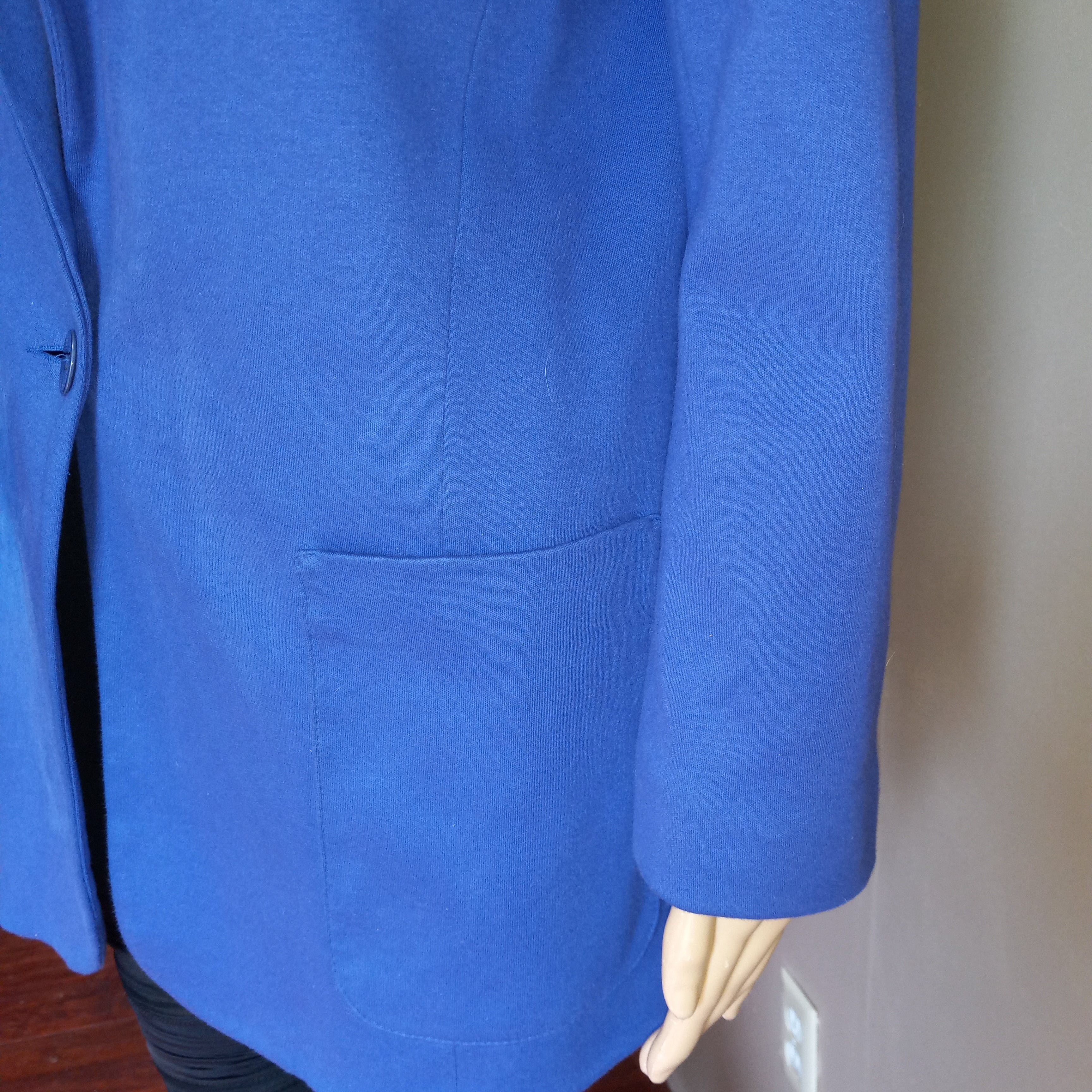 80’s Cotton Blue Blazer with Twin Hand Pockets by Hunters Club - Image 4