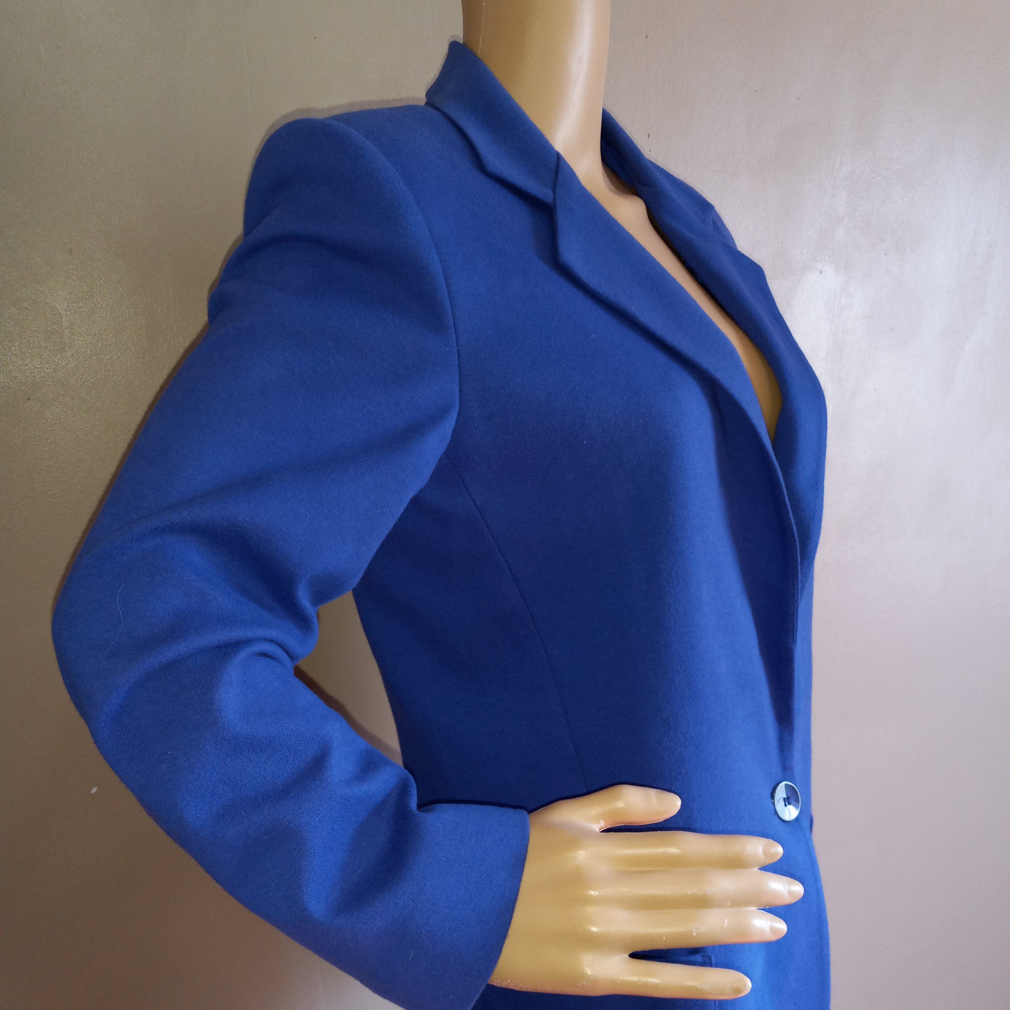 80’s Cotton Blue Blazer with Twin Hand Pockets by Hunters Club - Image 5