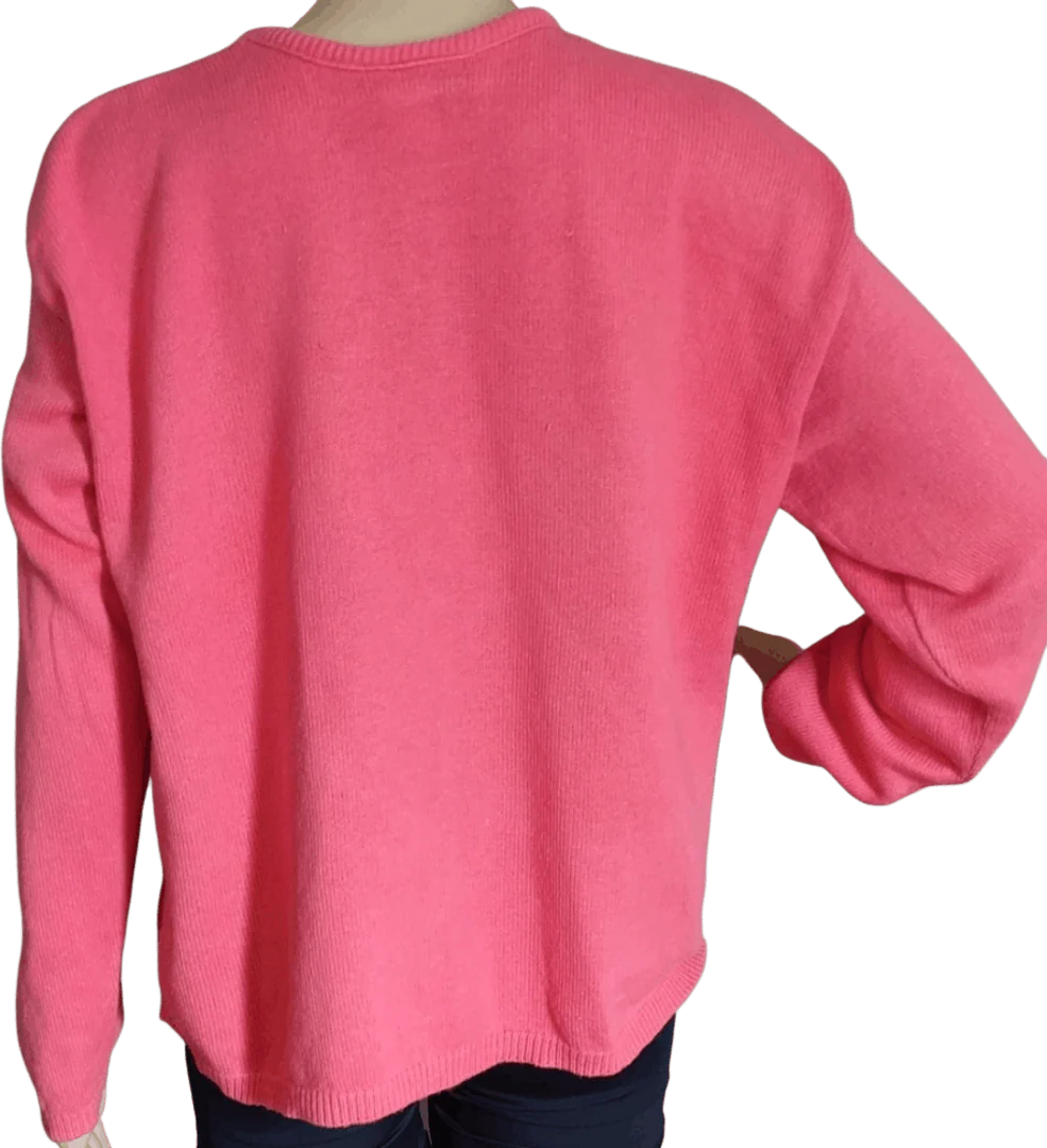 80’s Pink Cotton Crewneck Sweater by Giorgio Sant Angelo - Image 2