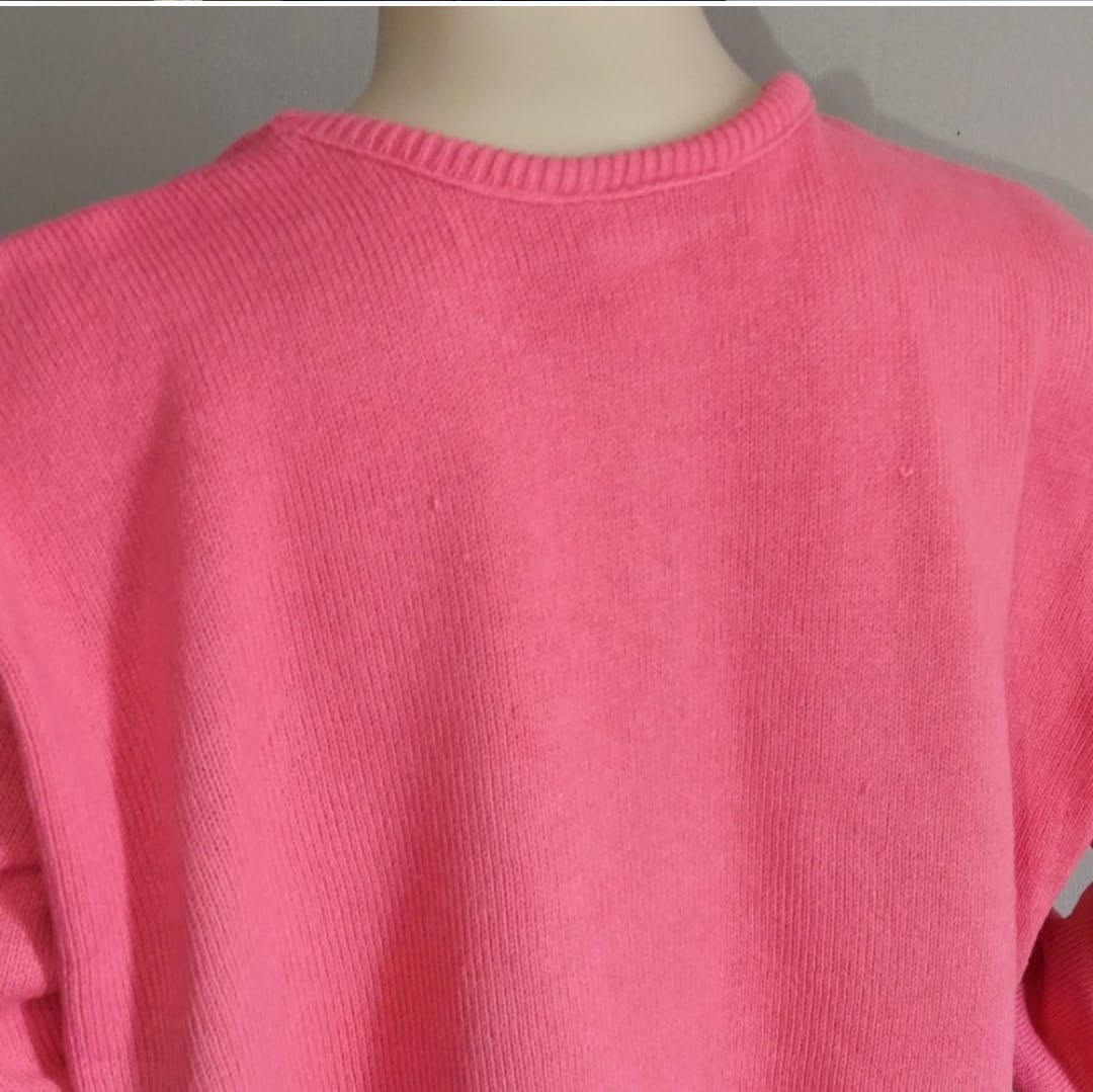 80’s Pink Cotton Crewneck Sweater by Giorgio Sant Angelo - Image 5