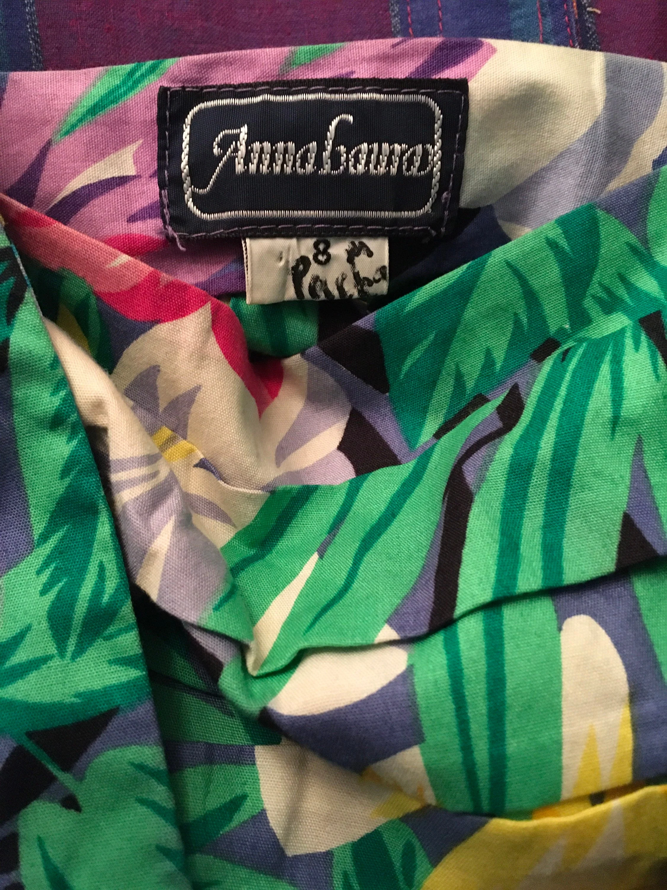 80’s Floral Garden Tropical Print Summer Dress by Anna Laura - Image 10