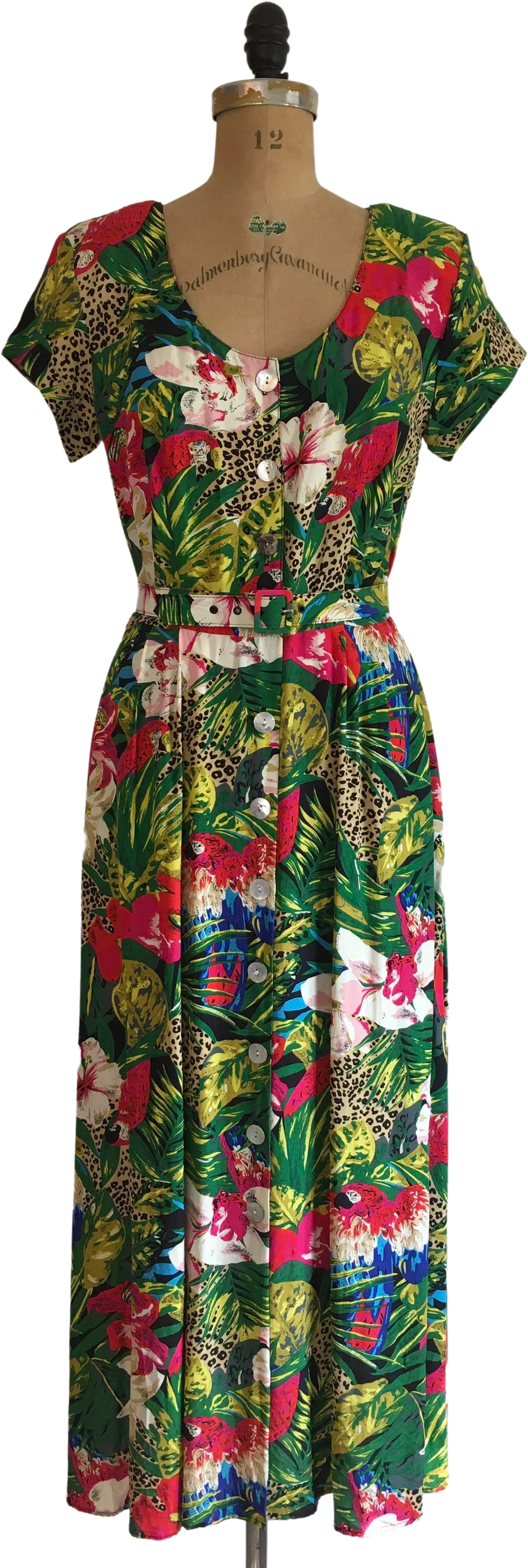 80’s Floral Puffy Sleeves Summer Dress by Carol Anderson