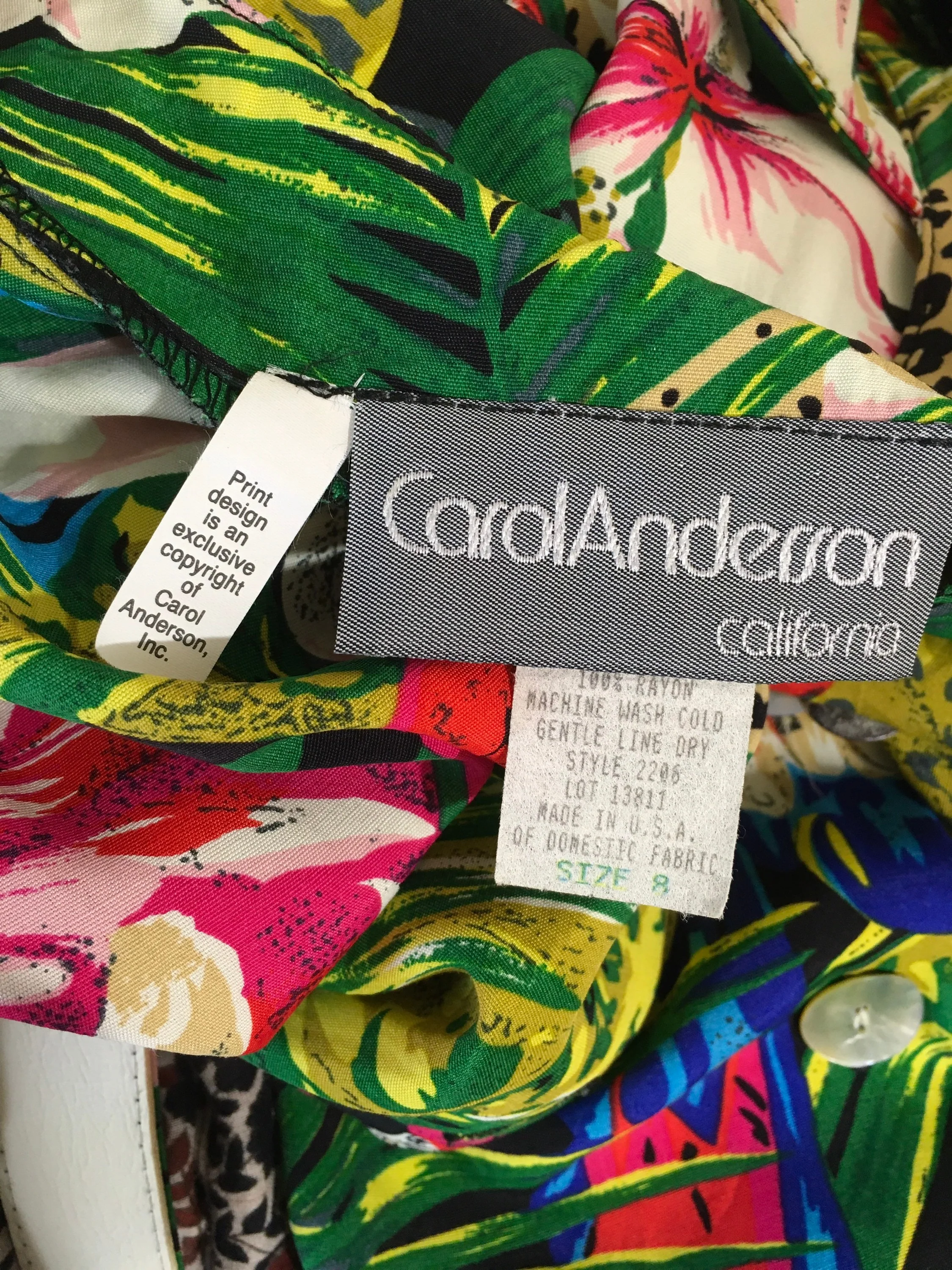 80’s Floral Puffy Sleeves Summer Dress by Carol Anderson - Image 9