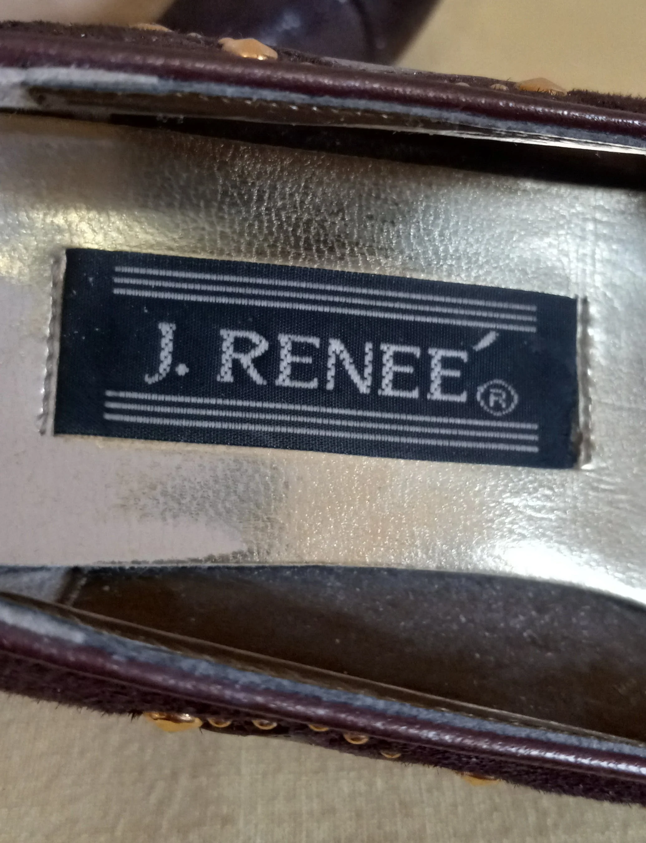 80’s Golden Embellished Leather Upper 2.5" Pumps by J Renee - Image 6