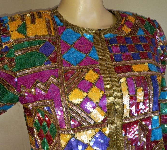 80’s Jazz Era Art Deco Beaded Jacket by Lawrence Kazar - Image 9