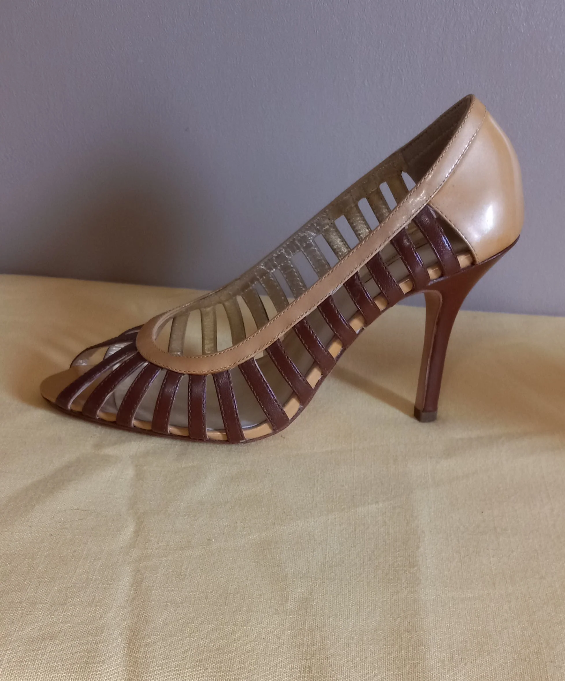 80’s New Leather See Thru Straps Heels by Max Studio - Image 4