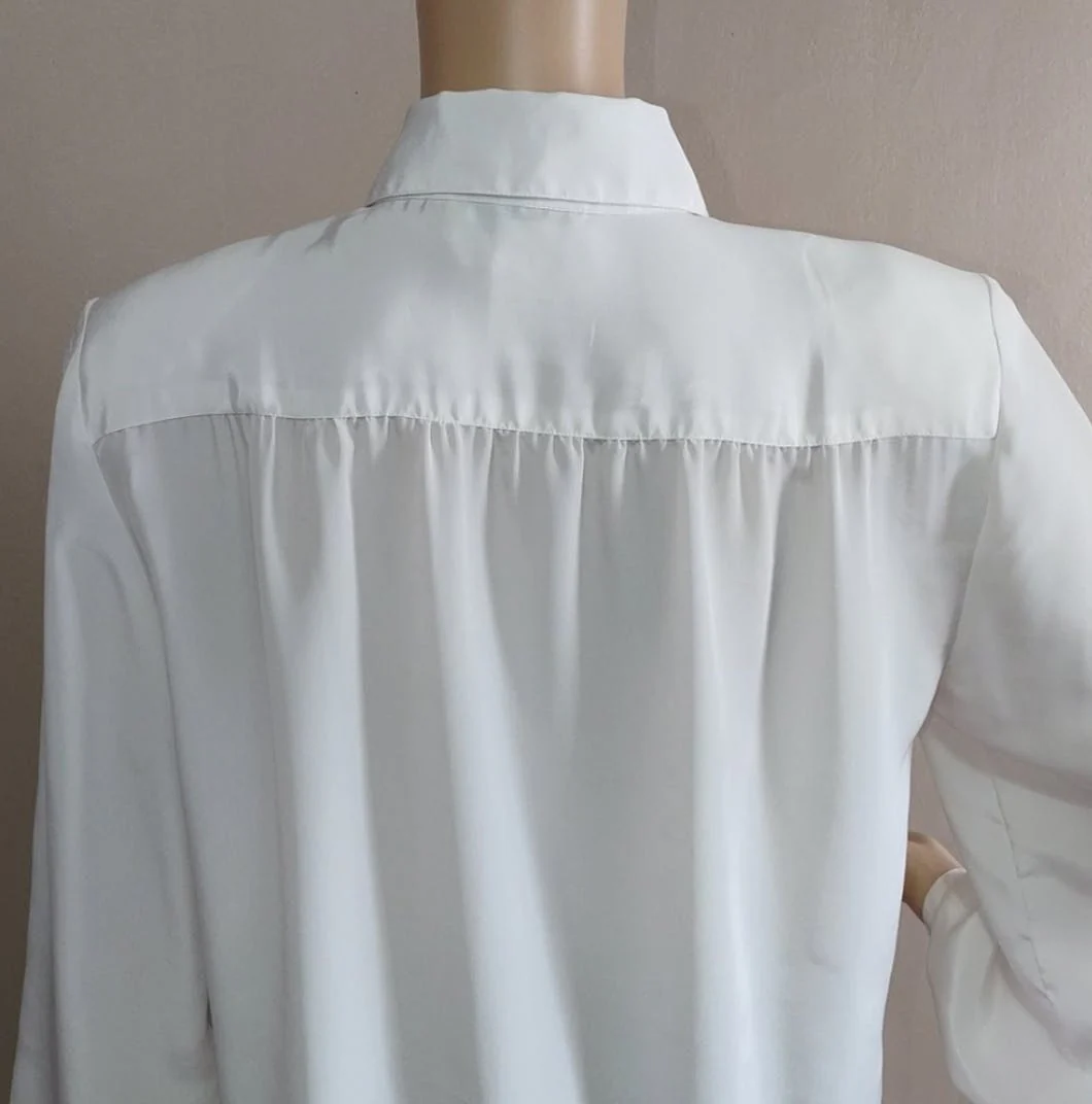 80’s White Polyester Collared Blouse by Sir James - Image 5