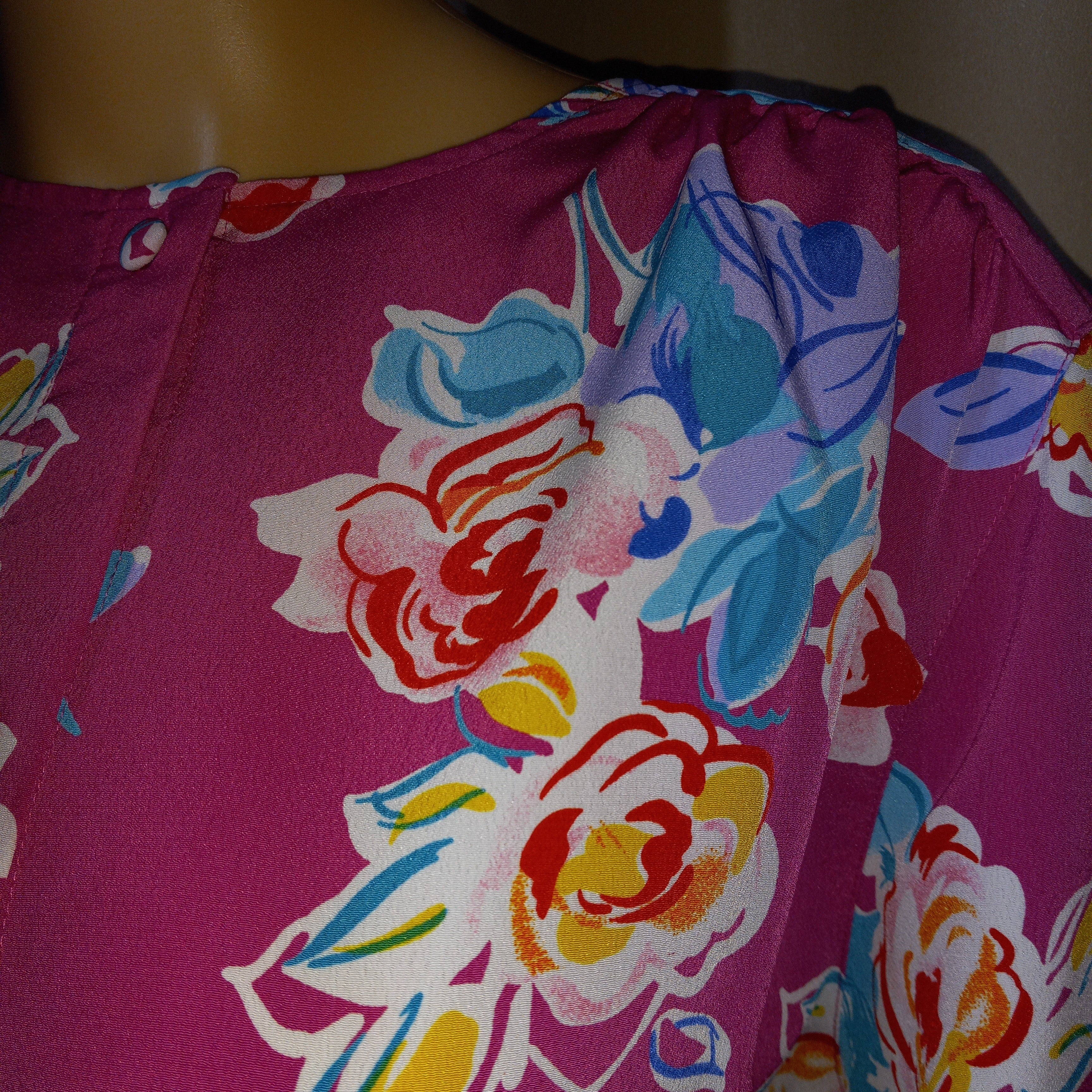 '80’s Polyester Pink Floral Pleated Skirt Set by Alfred Dunner - Image 6