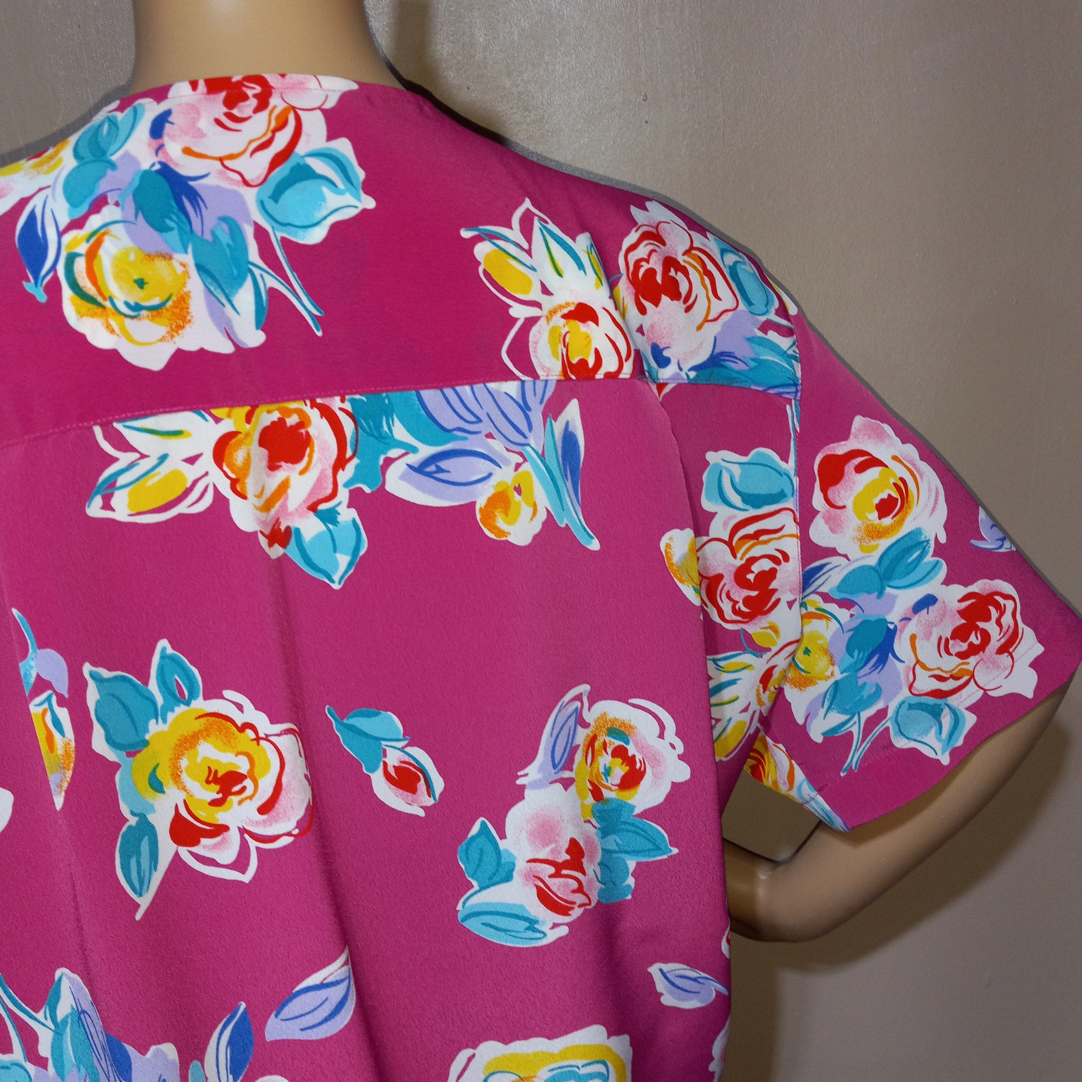 '80’s Polyester Pink Floral Pleated Skirt Set by Alfred Dunner - Image 7