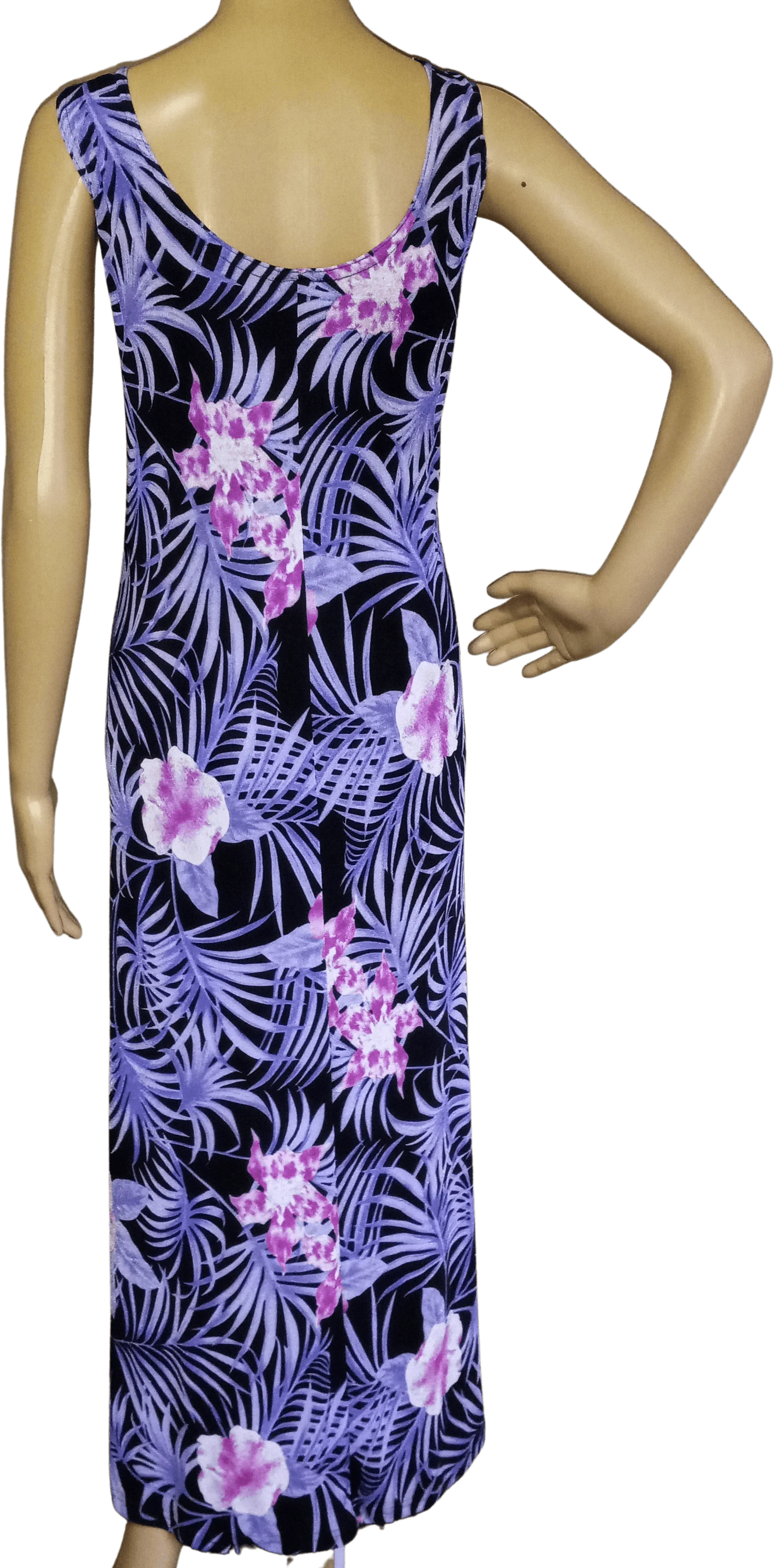 80’s Purple Floral Maxi Shift Dress by Jostar - Image 2