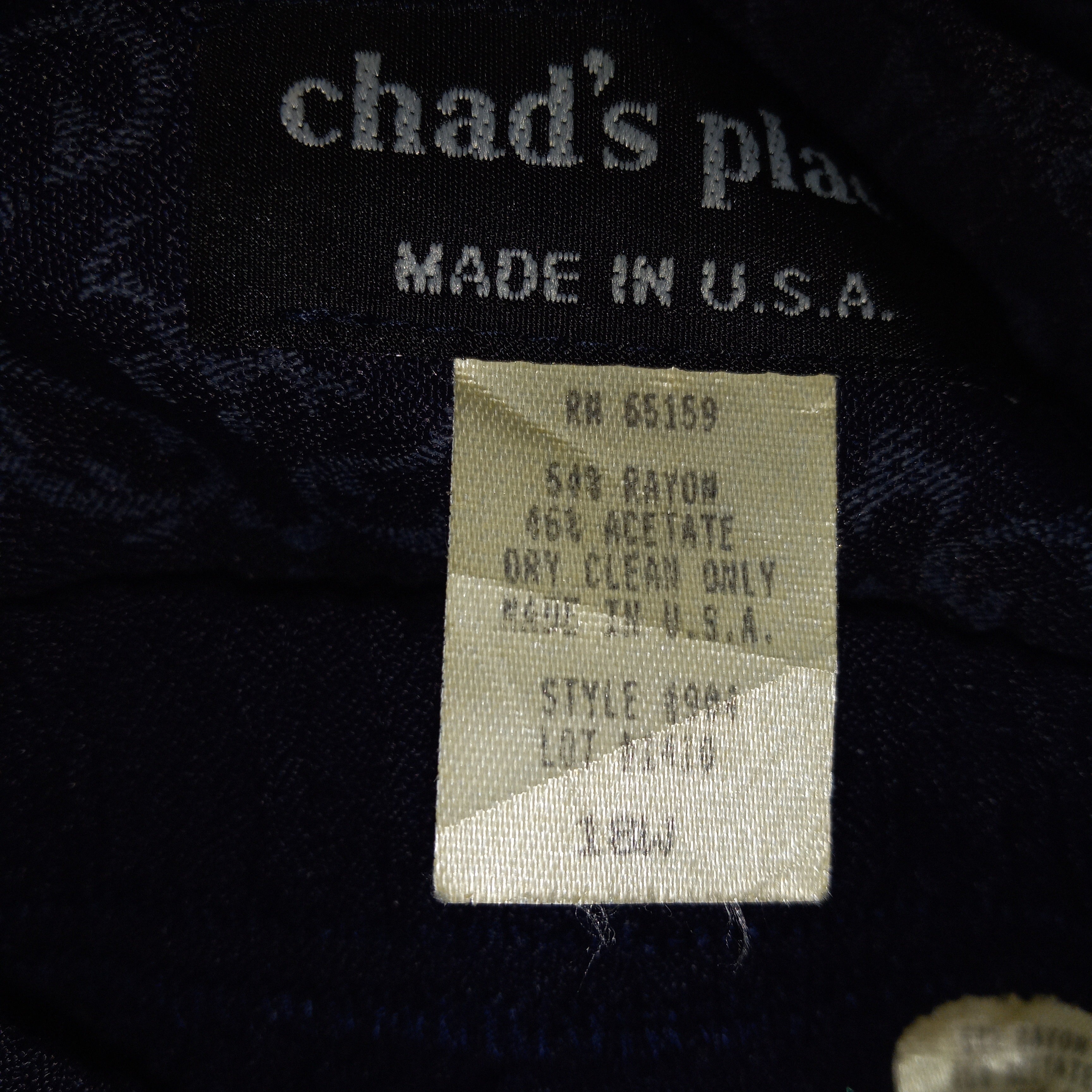 80’s Rayon Acetate Blue Gold, Pants Suit by Chad's Place - Image 8