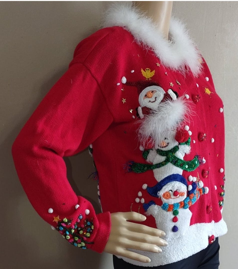 80’s Red Embellished Christmas Sweater by Berer2 - Image 3