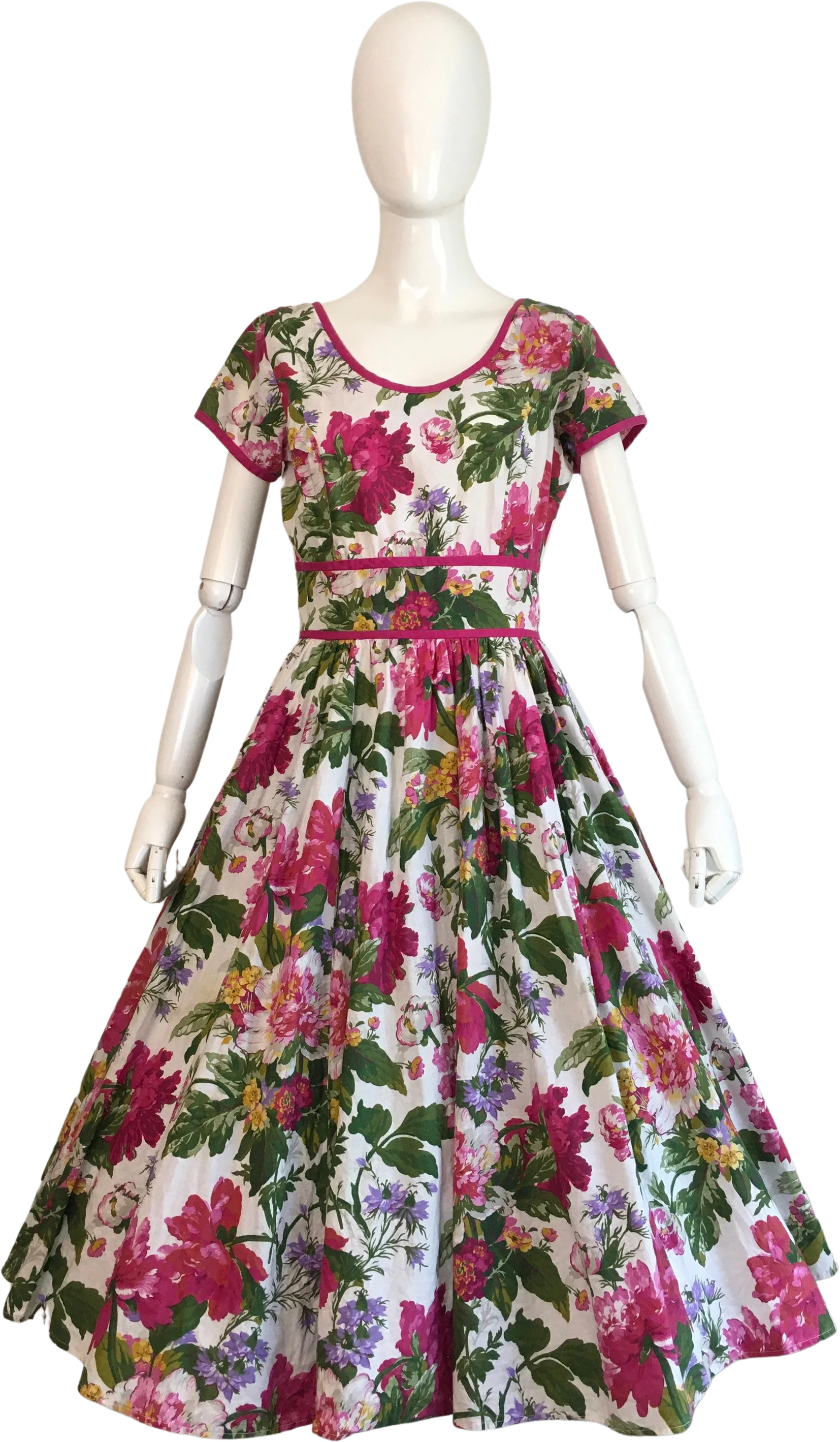 80’s Rose Floral Garden Party Summer Dress by Et Al