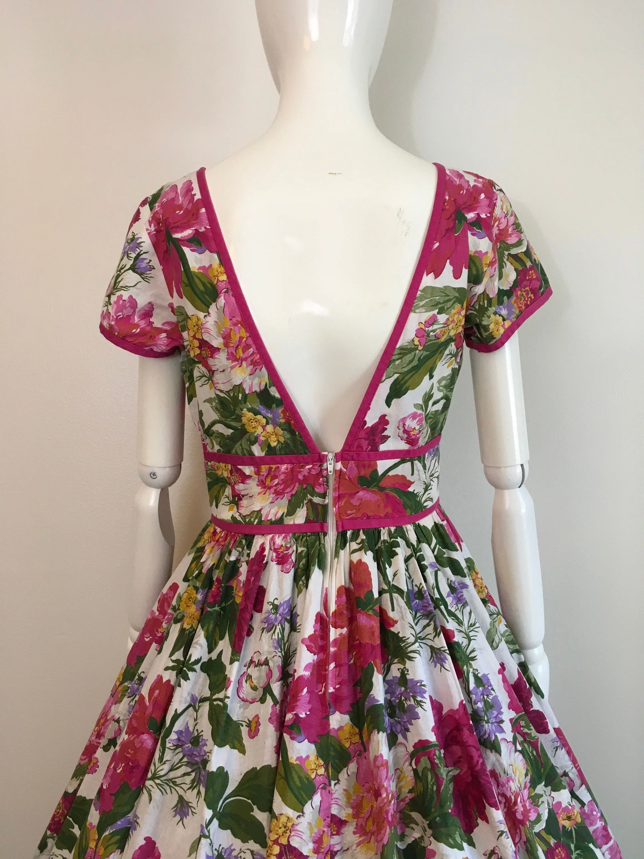 80’s Rose Floral Garden Party Summer Dress by Et Al - Image 5