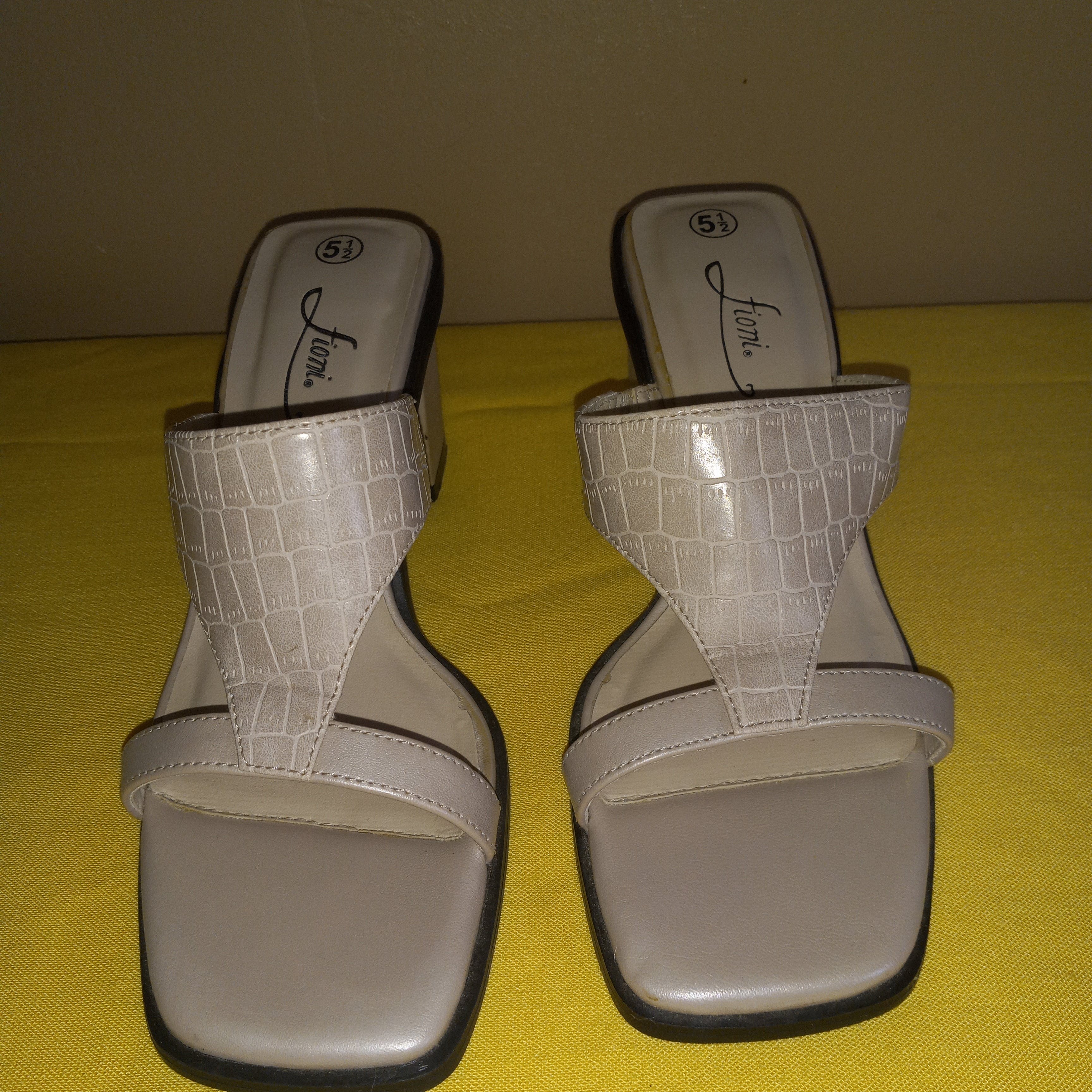 80’s Sandal Faux-Aligator Chunky Heels by Fioni - Image 3