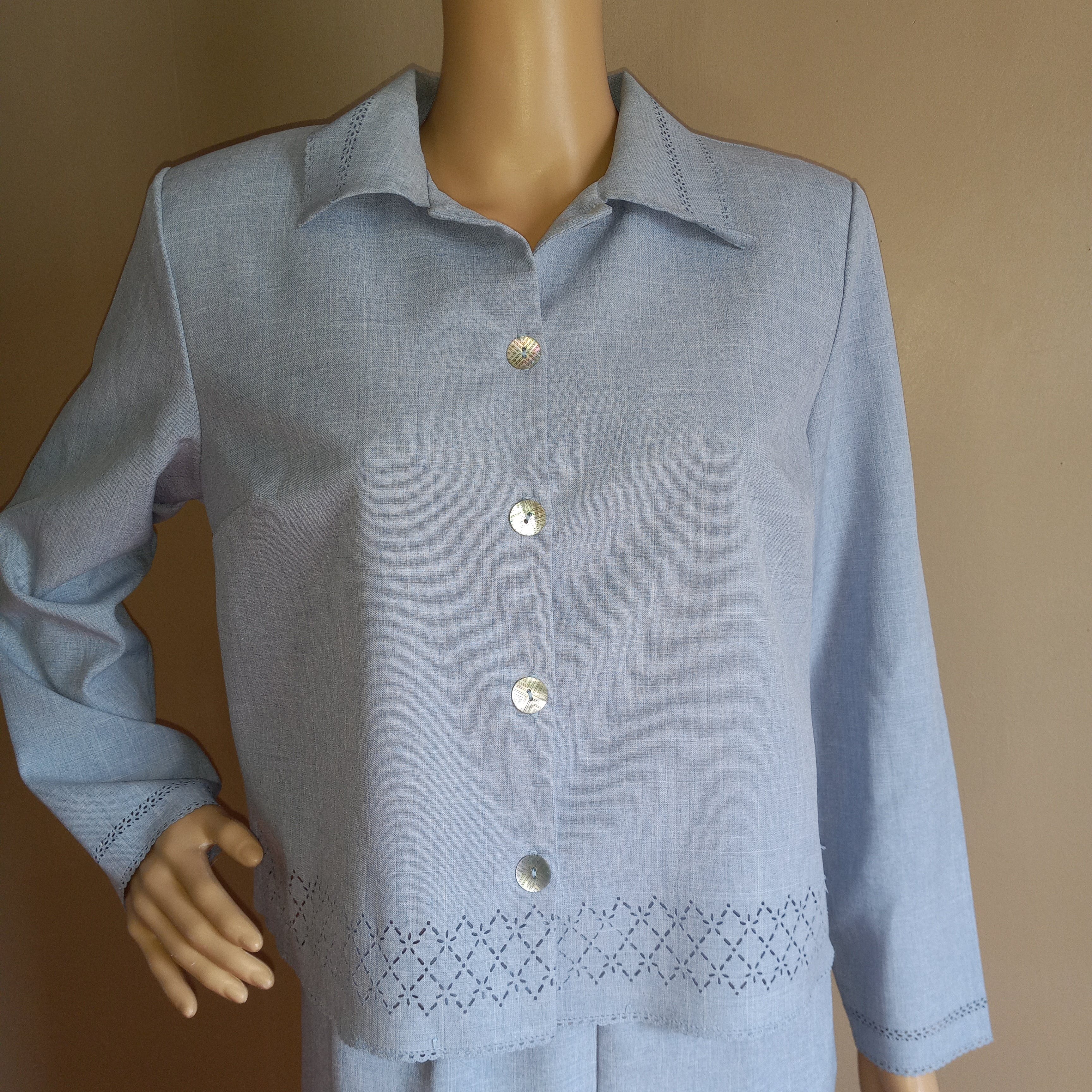 80’s Soft Heather Blue Pants Suit by Two Twenty - Image 3
