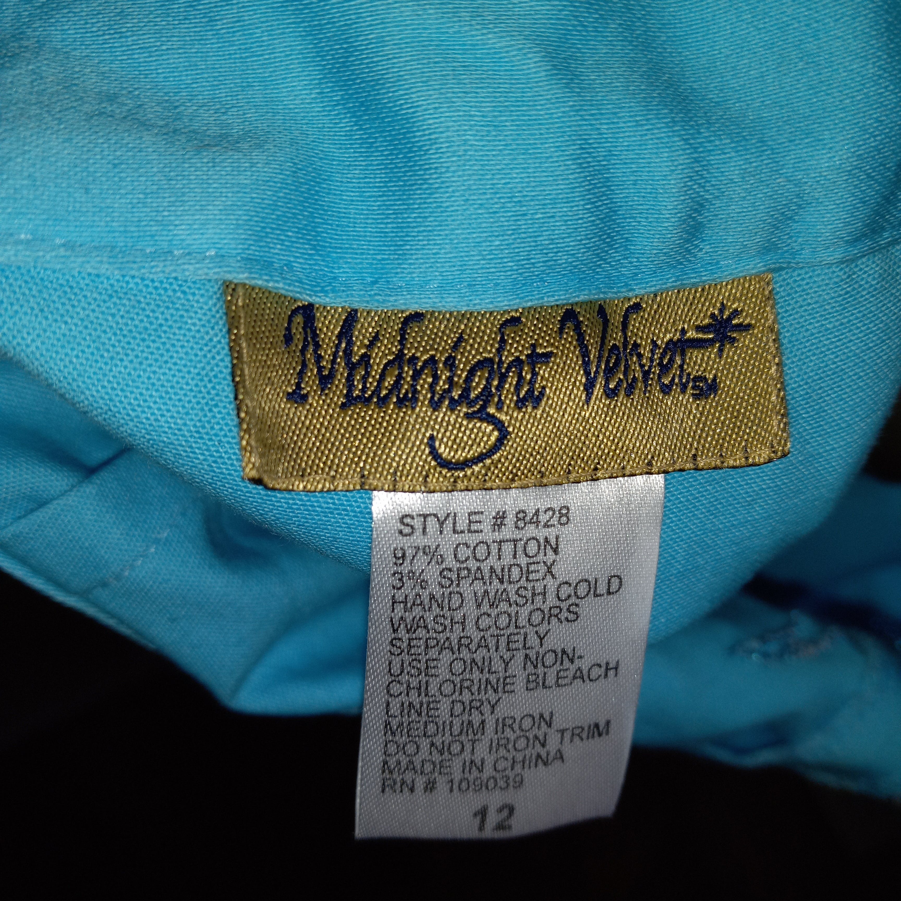 80’s Turquoise Cotton Spandex Pants Set by Midnight Velvet - Image 10