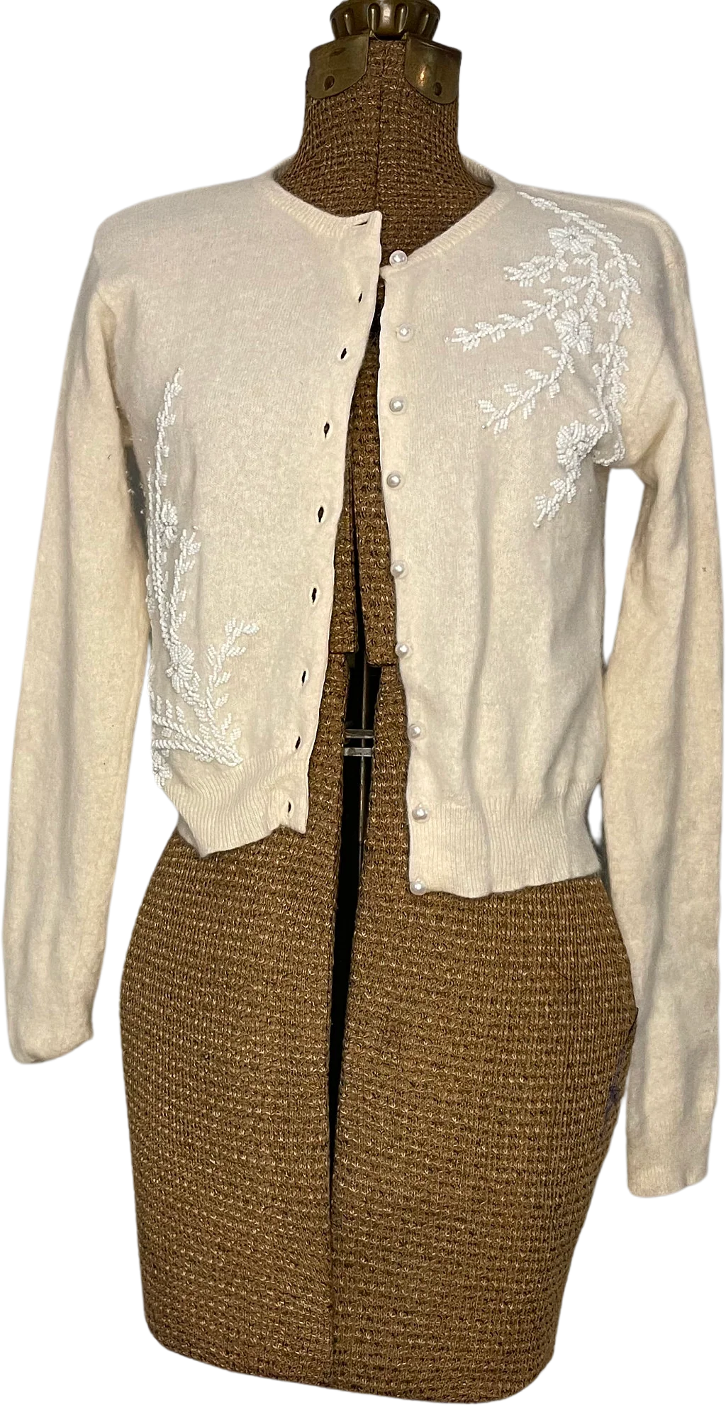 80s-00s Beaded Airport Cardigan