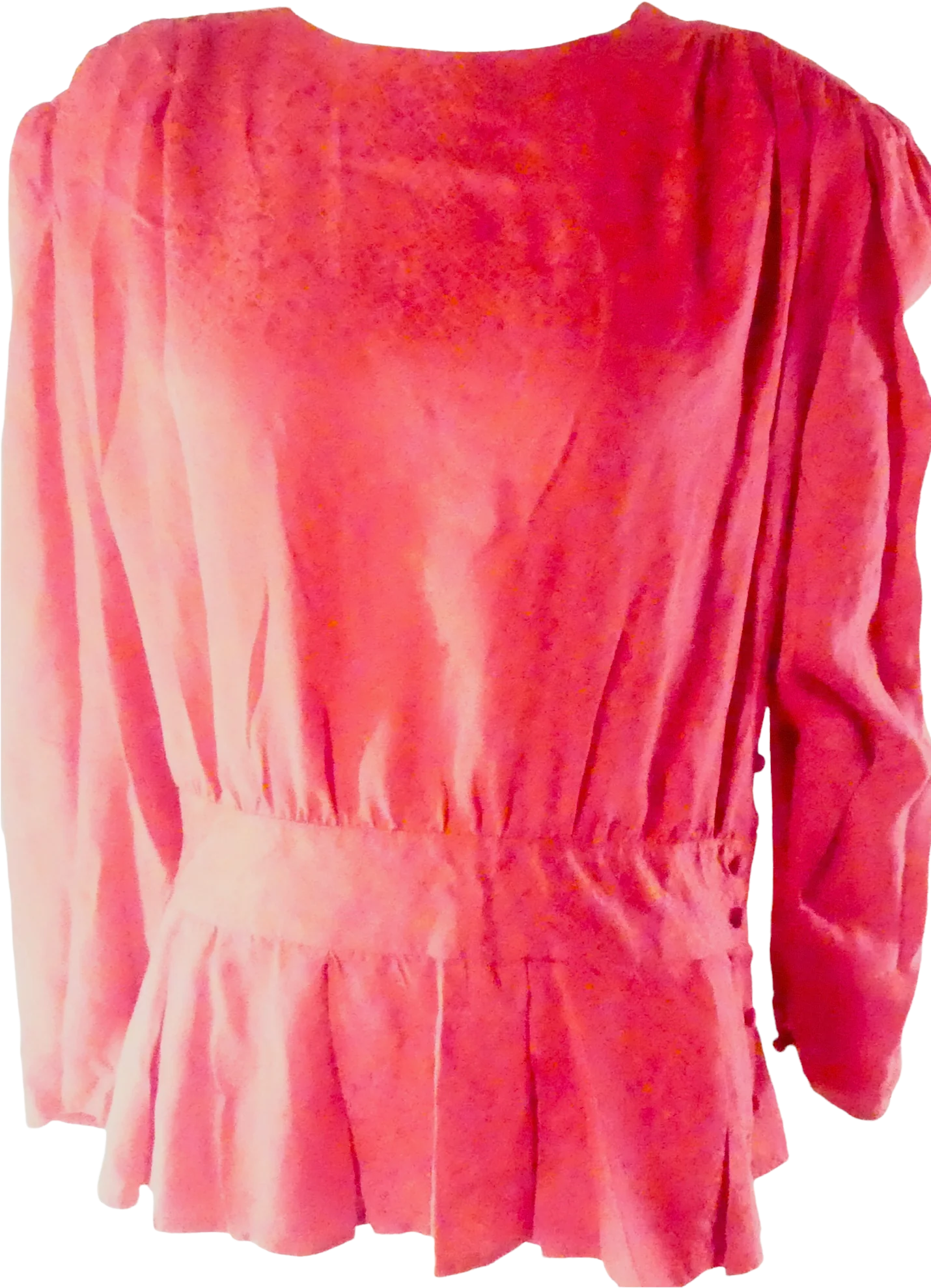 80s 100% Silk Blouse With Peplum By Argenti