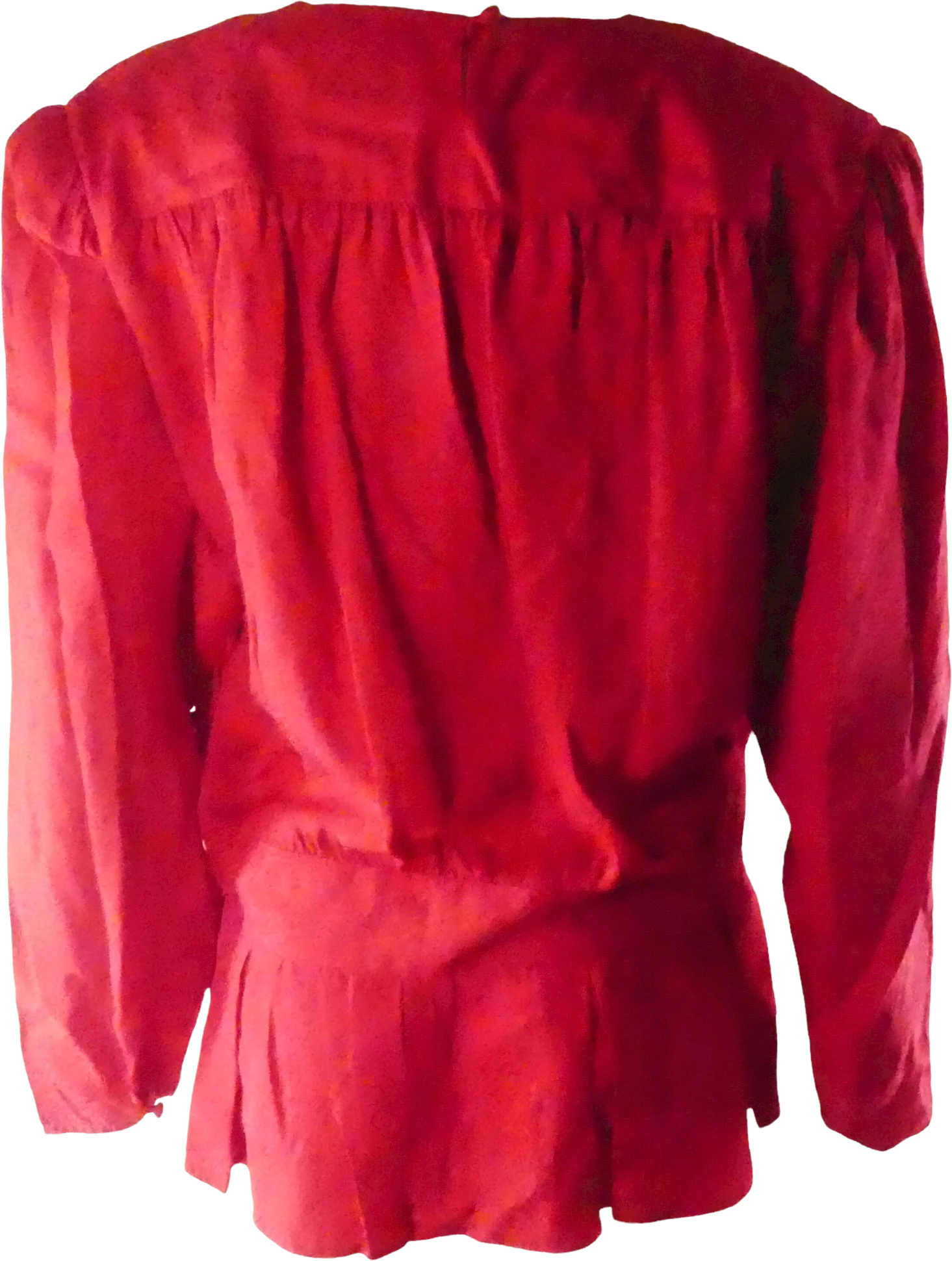 80s 100% Silk Blouse With Peplum By Argenti - Image 2