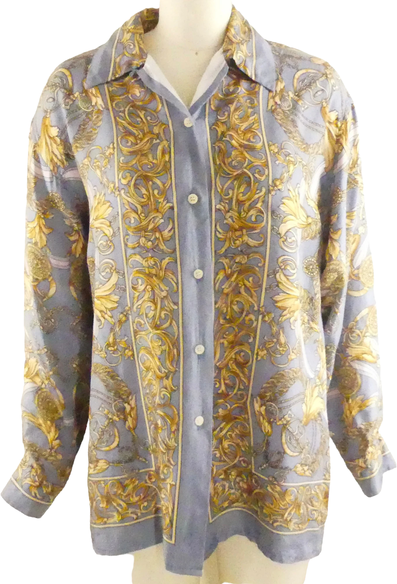 80s 100% Silk Button Up Shirt by Avanti