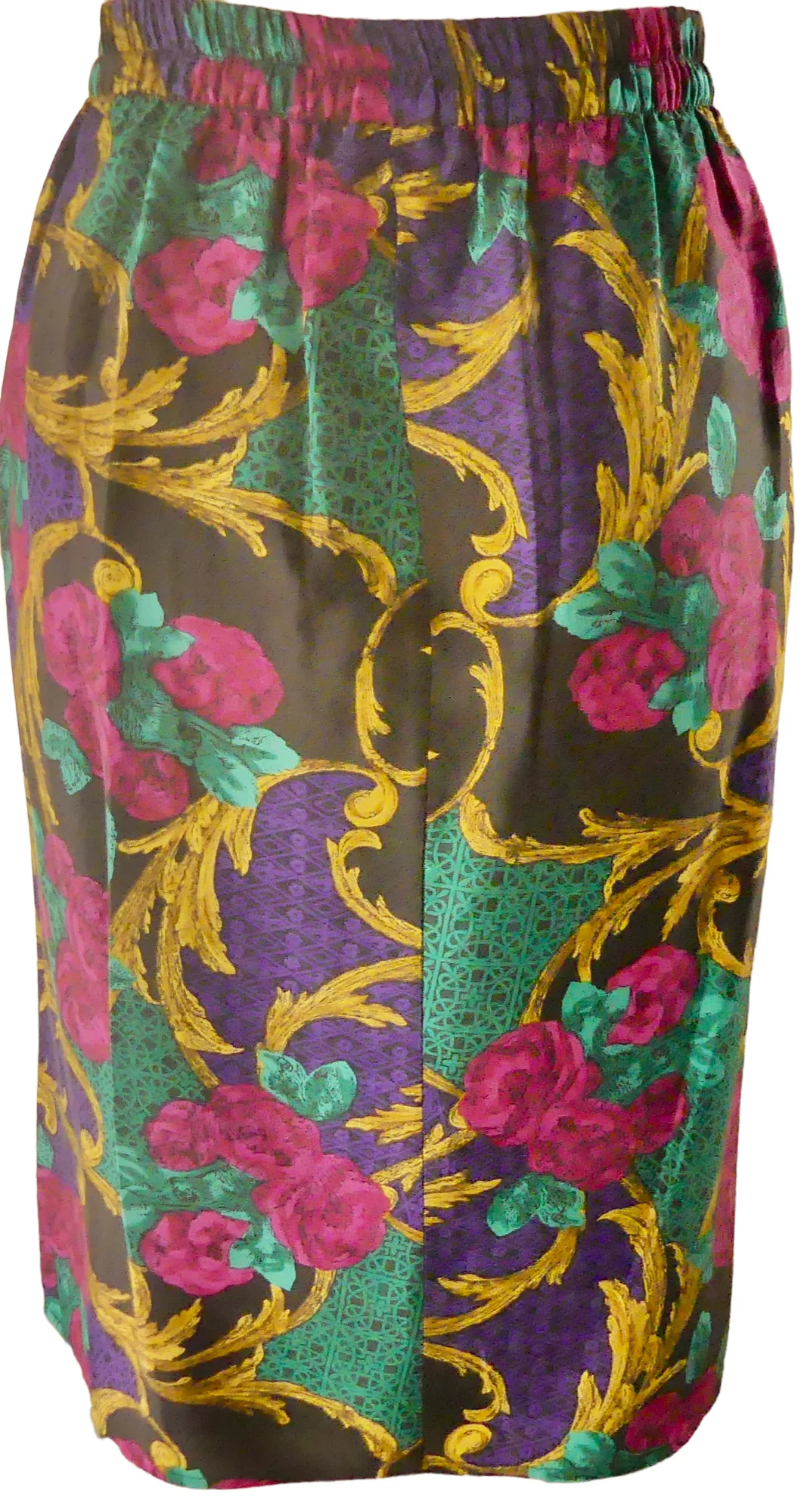 80s 100% Silk Semi Wrap Skirt Size 14-16 By Roberta Di Castelli - Image 2