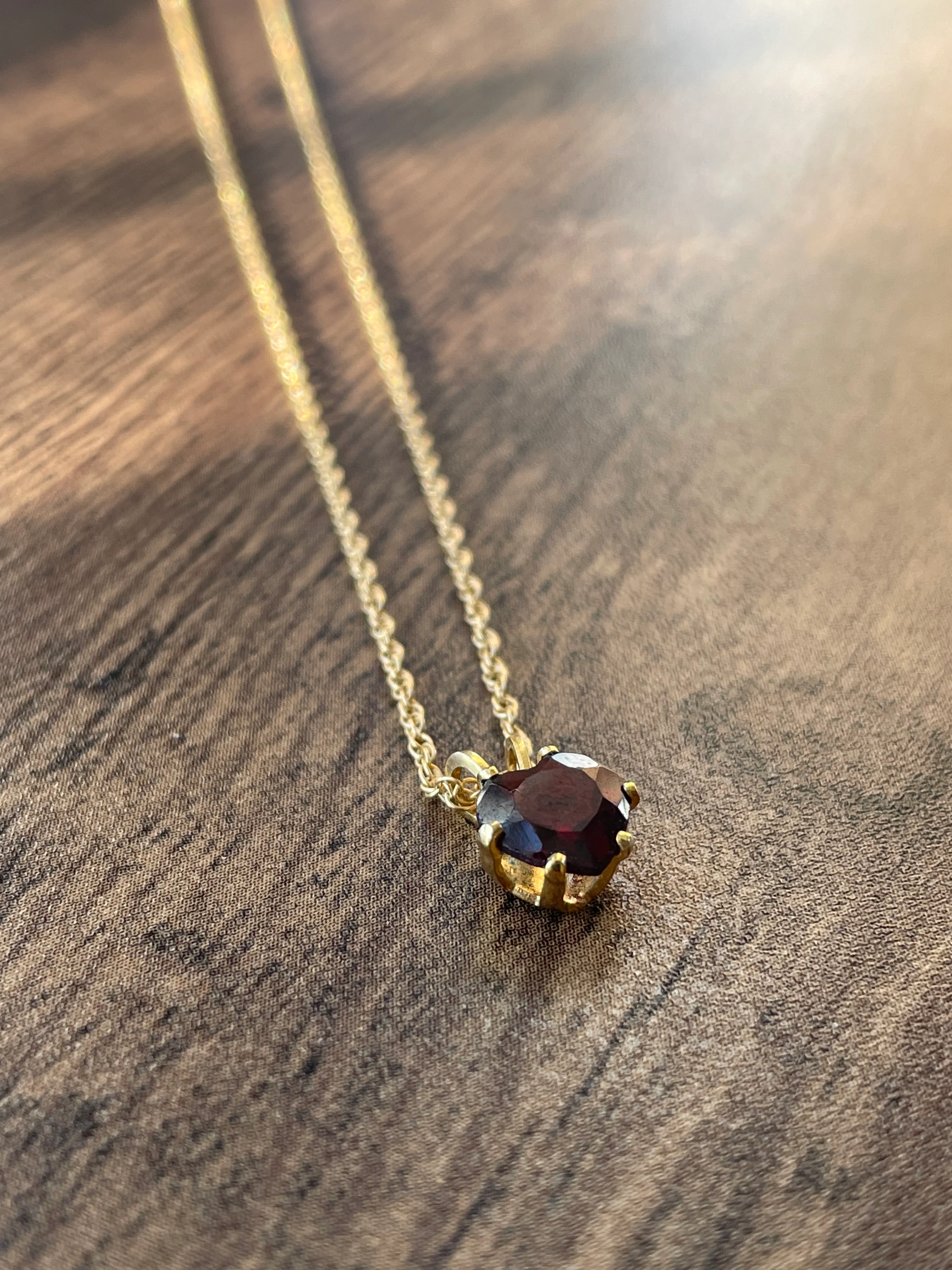 80s 14k Gold Filled Necklace With Garnet Heart Pendant - Image 12