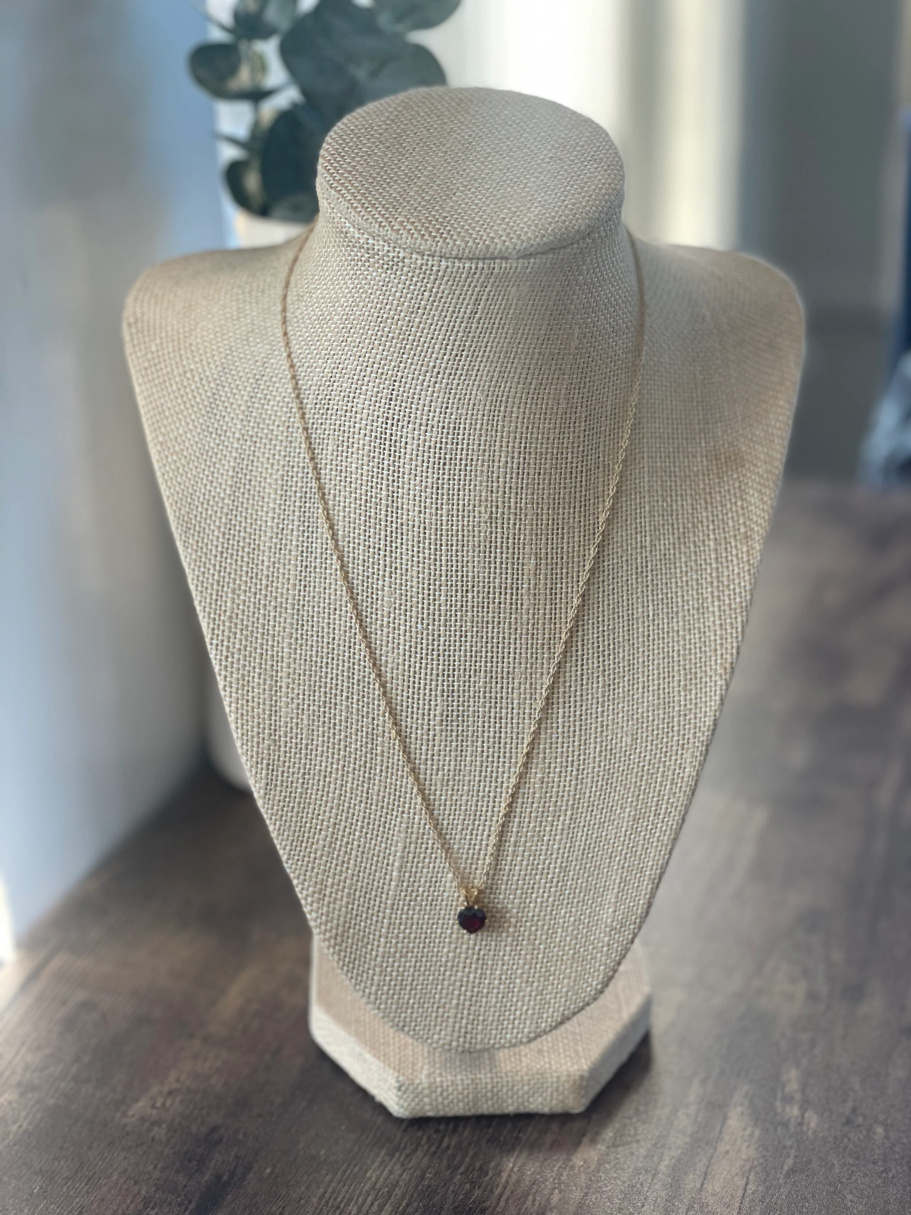 80s 14k Gold Filled Necklace With Garnet Heart Pendant - Image 3