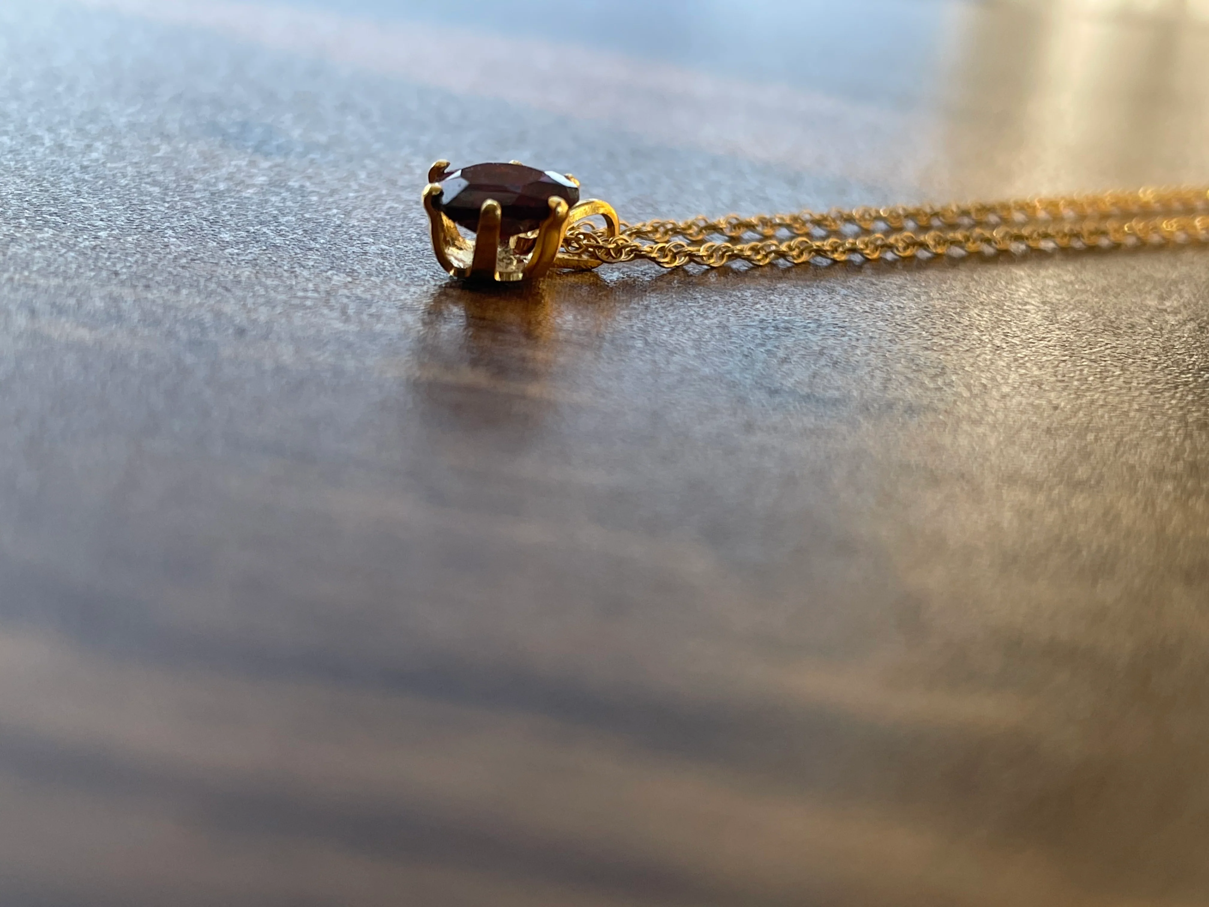 80s 14k Gold Filled Necklace With Garnet Heart Pendant - Image 9