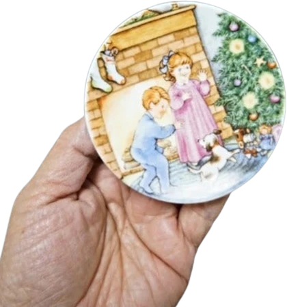 80s 1989 Morning Of Wonder Plate Christmas Ornament By Hallmark