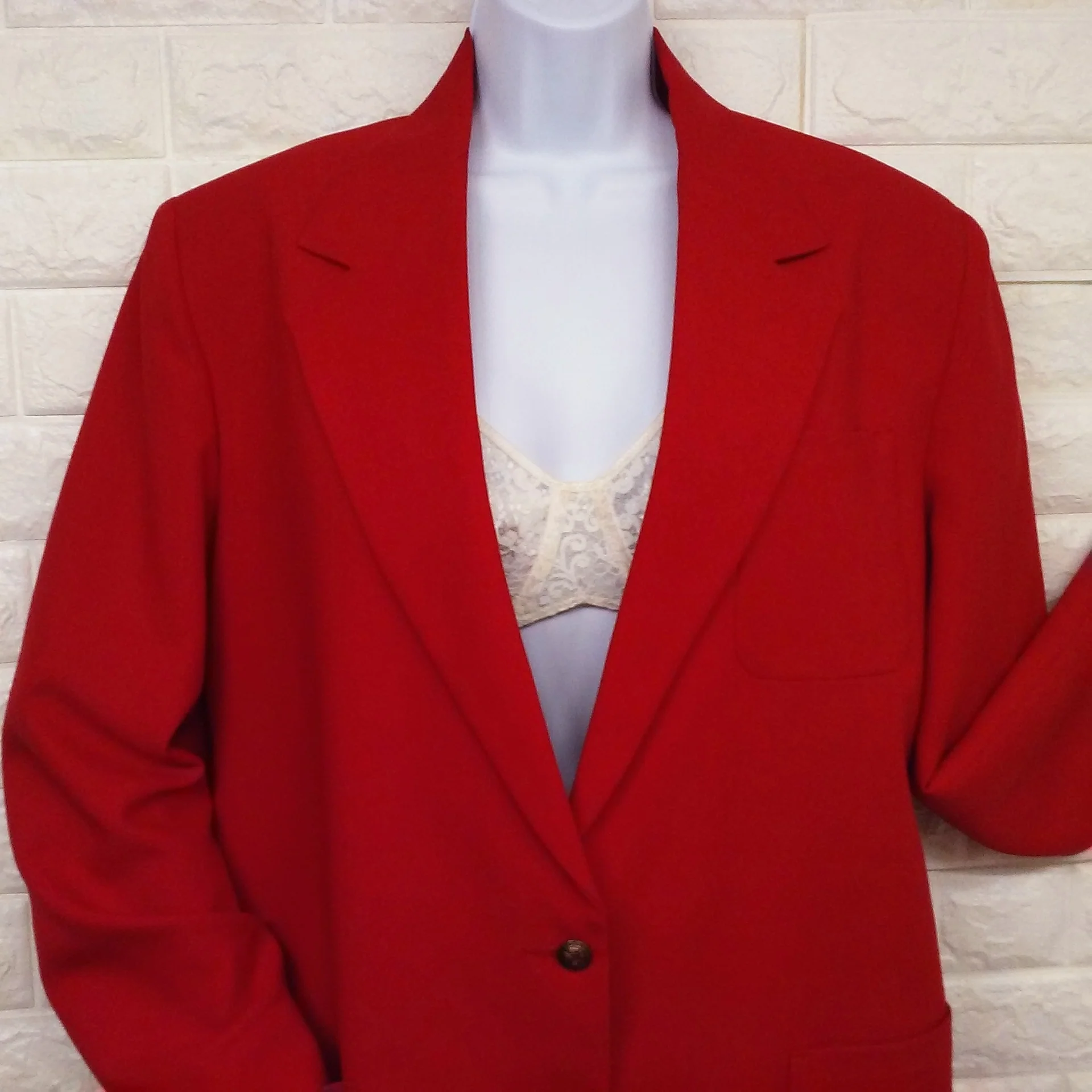 80s 2-button Blazer Saturated Color Dbl-knit Polyester By Artcraft Blazers Made In Usa Deadstock - Image 3