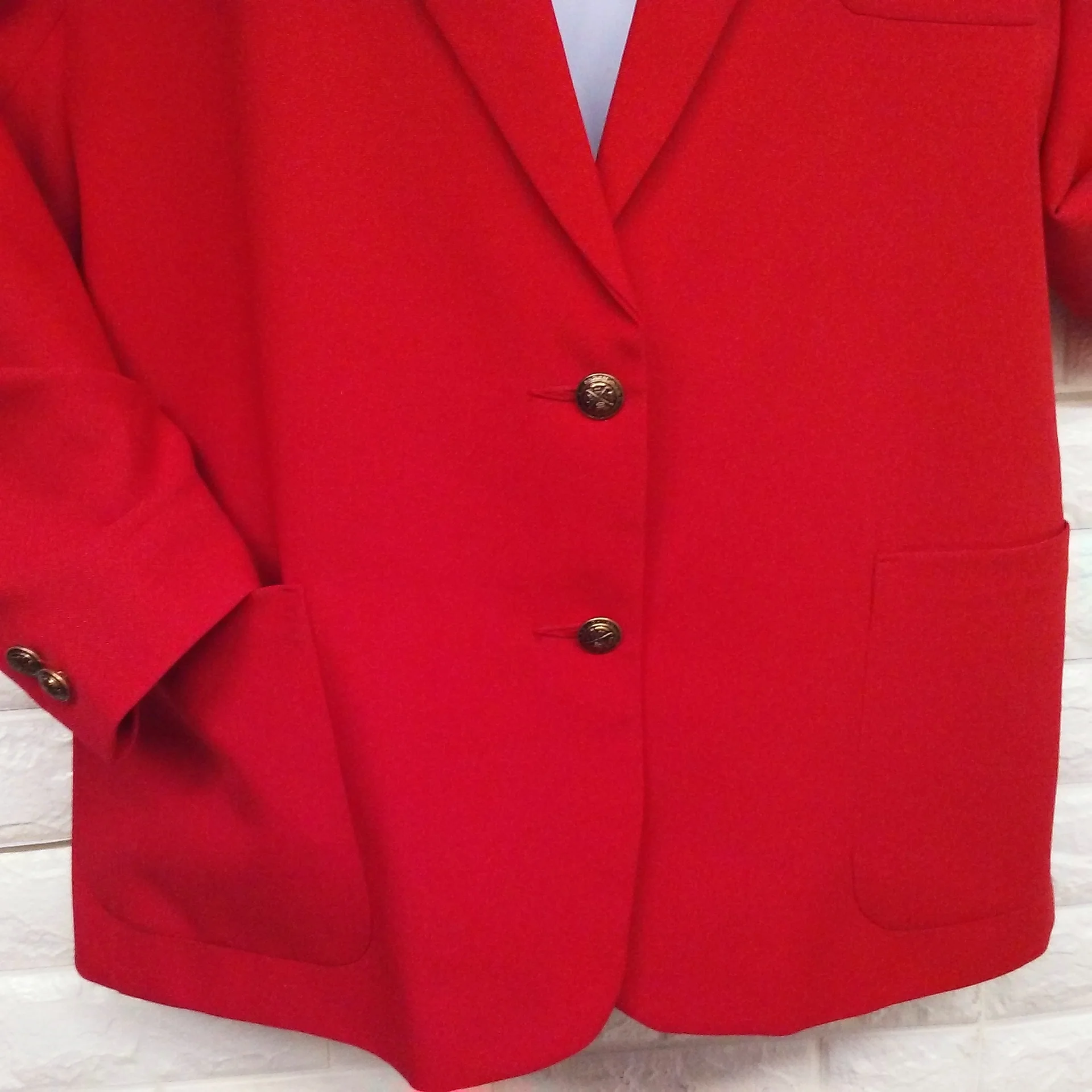 80s 2-button Blazer Saturated Color Dbl-knit Polyester By Artcraft Blazers Made In Usa Deadstock - Image 4