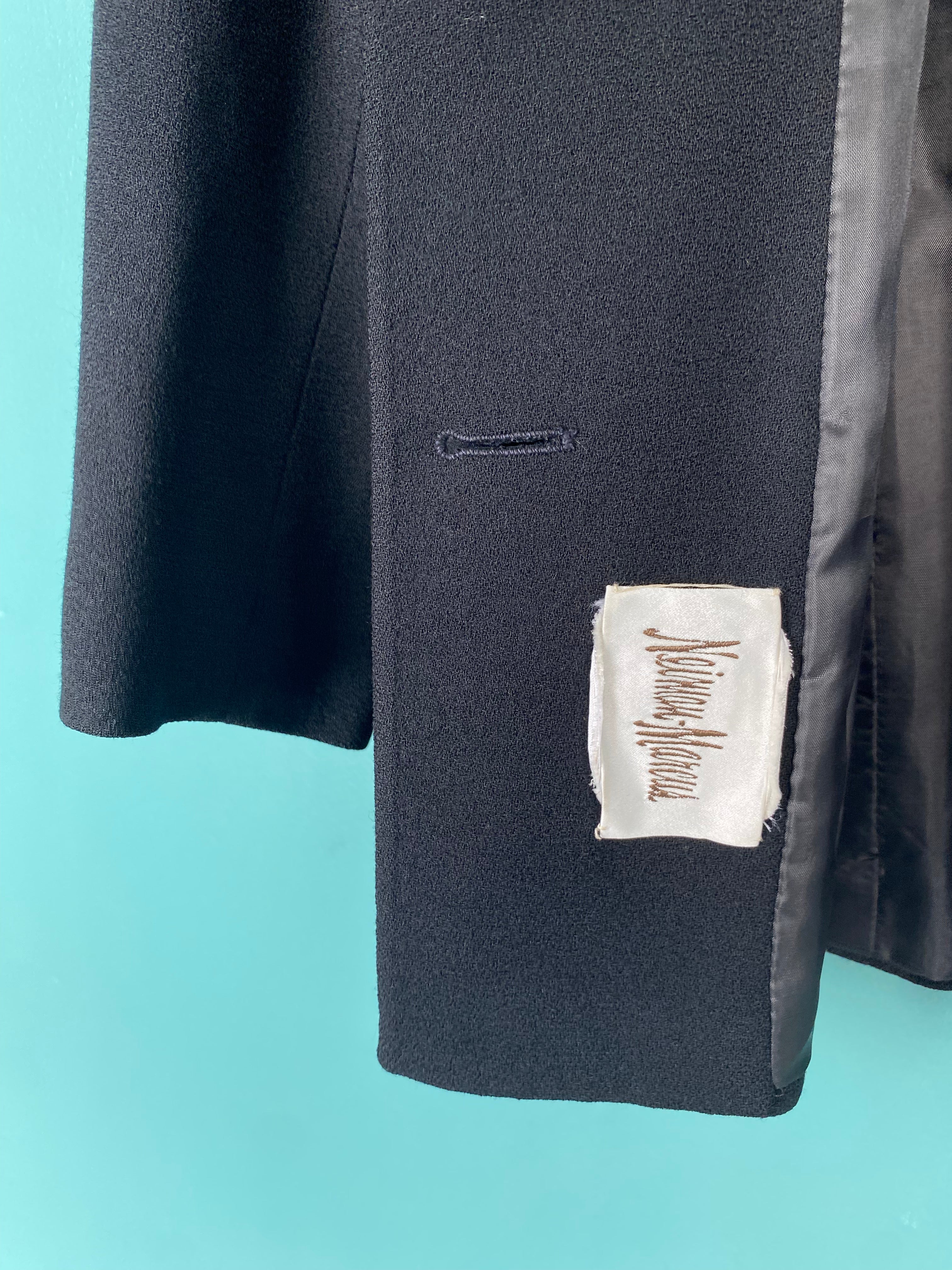 80s Black Double Breasted Wool Blazer Women Blazer by Herbert Grossman for Neiman Marcus / Made In Usa - Image 10