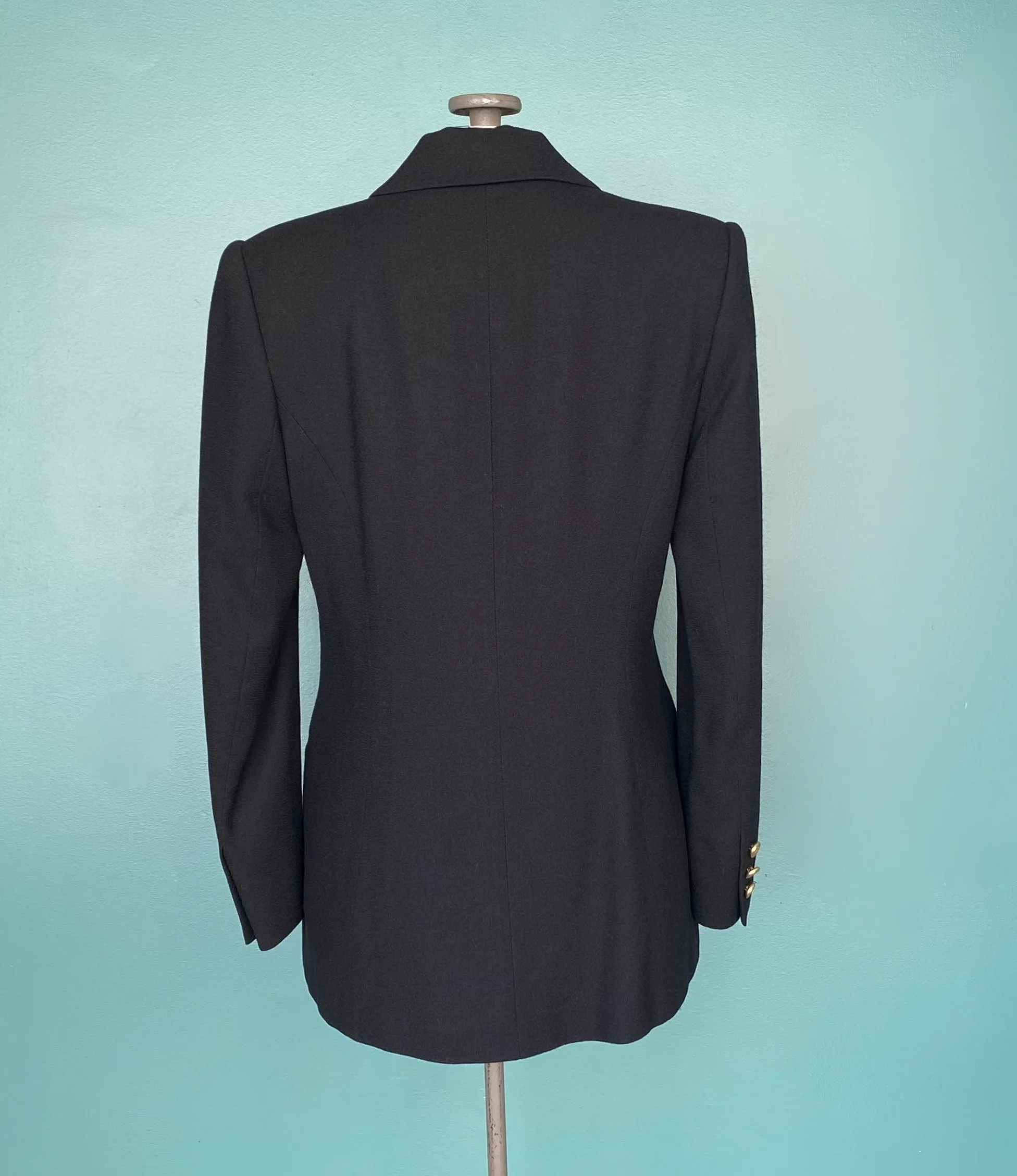 80s Black Double Breasted Wool Blazer Women Blazer by Herbert Grossman for Neiman Marcus / Made In Usa - Image 8