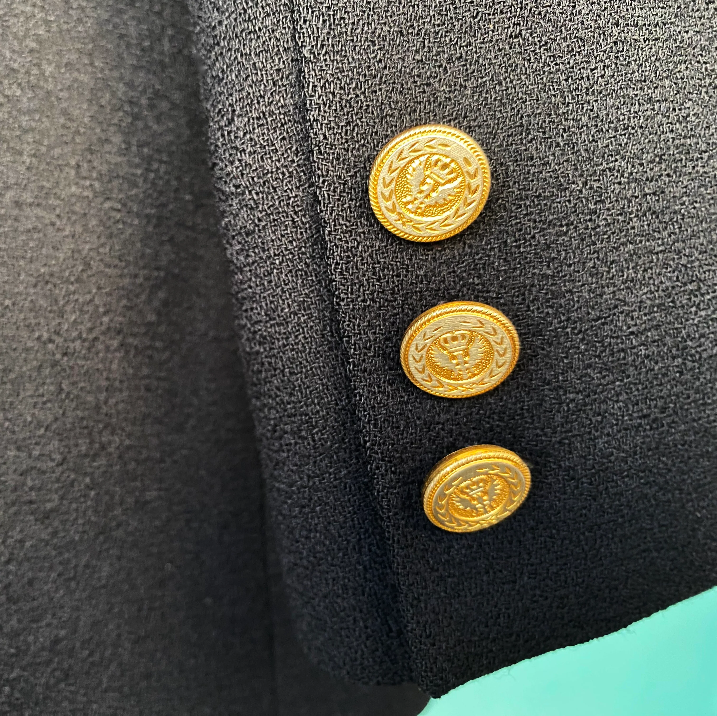 80s Black Double Breasted Wool Blazer Women Blazer by Herbert Grossman for Neiman Marcus / Made In Usa - Image 9