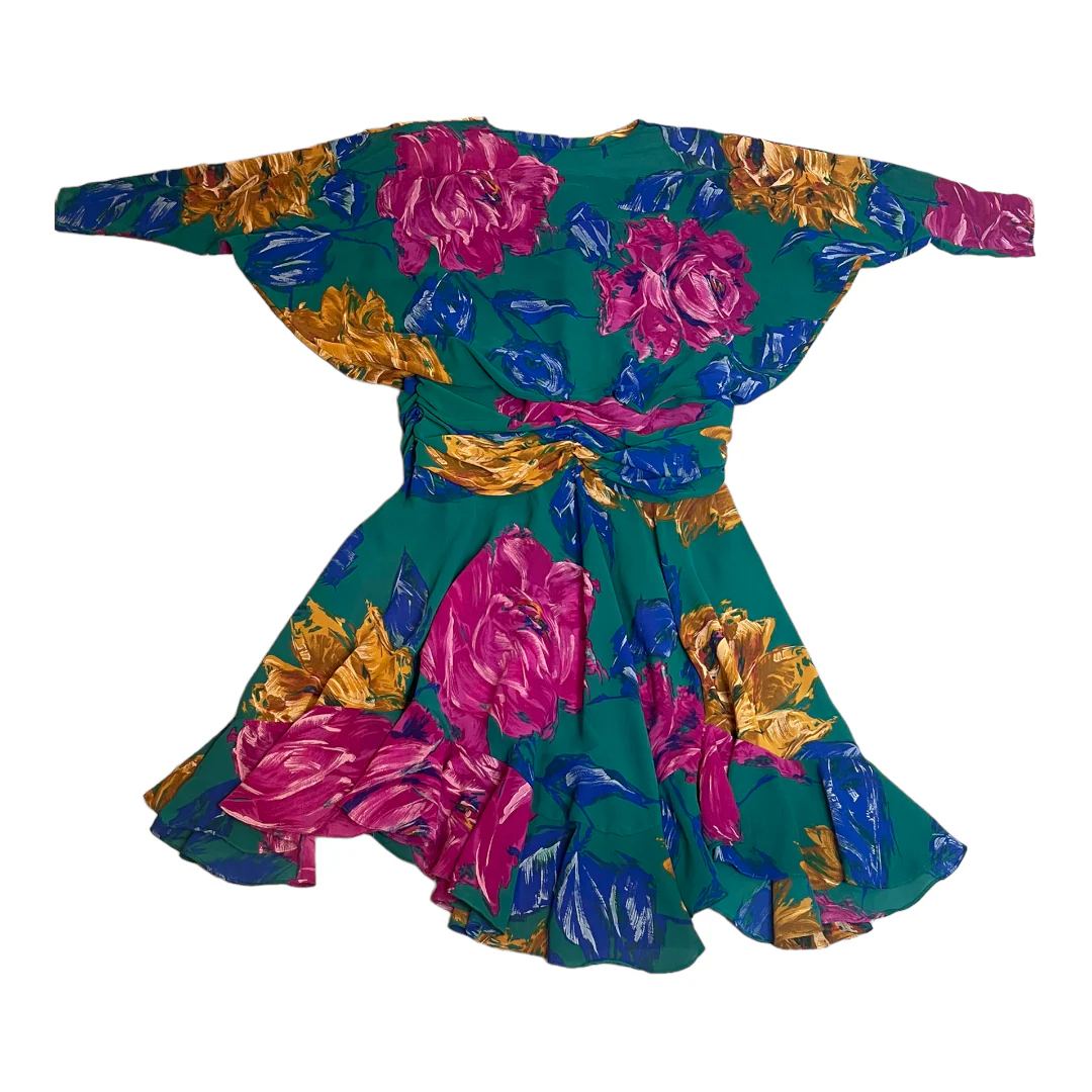 80s Does 20s Floral Flapper Gatsby Tea Party Dress By Kono - Image 10