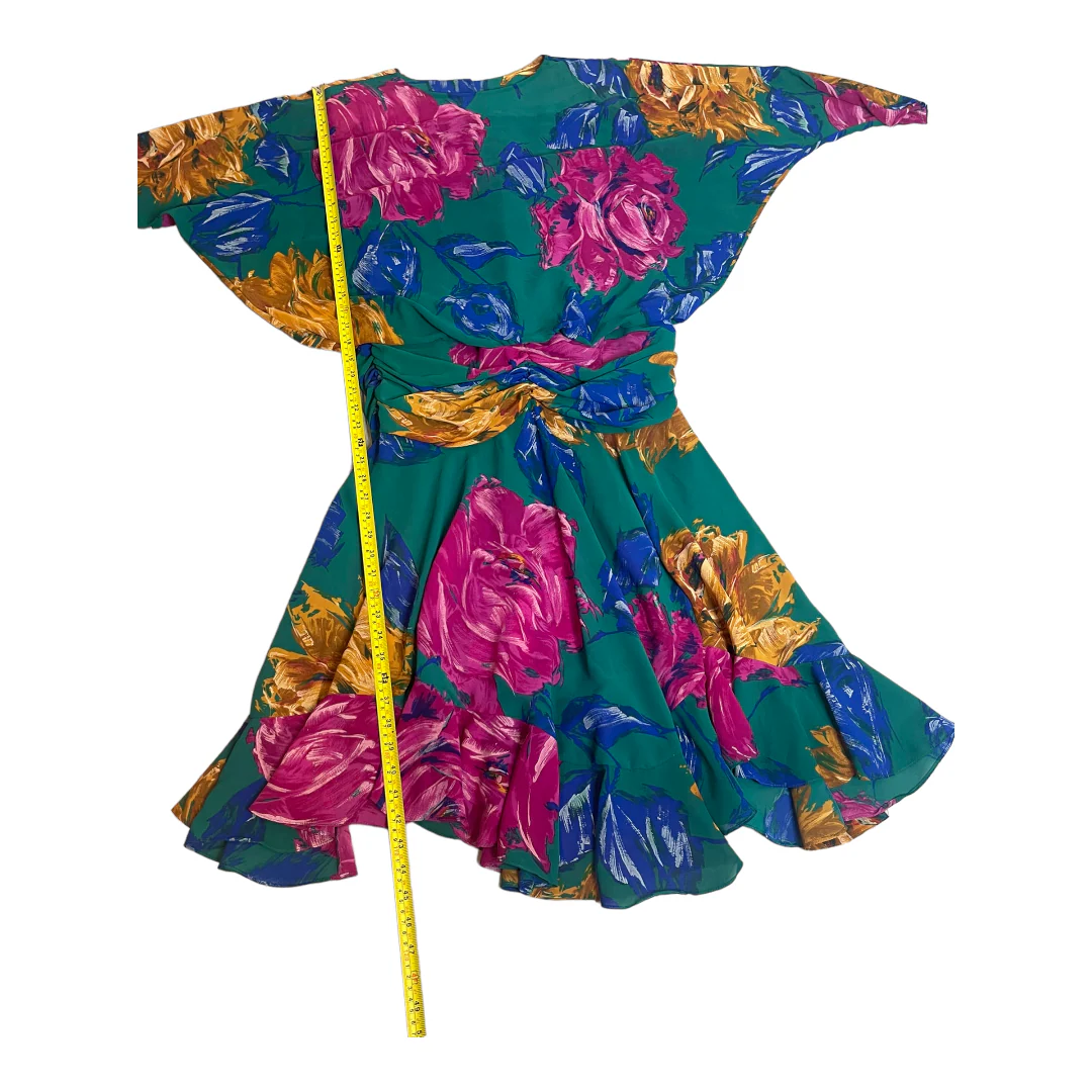 80s Does 20s Floral Flapper Gatsby Tea Party Dress By Kono - Image 4
