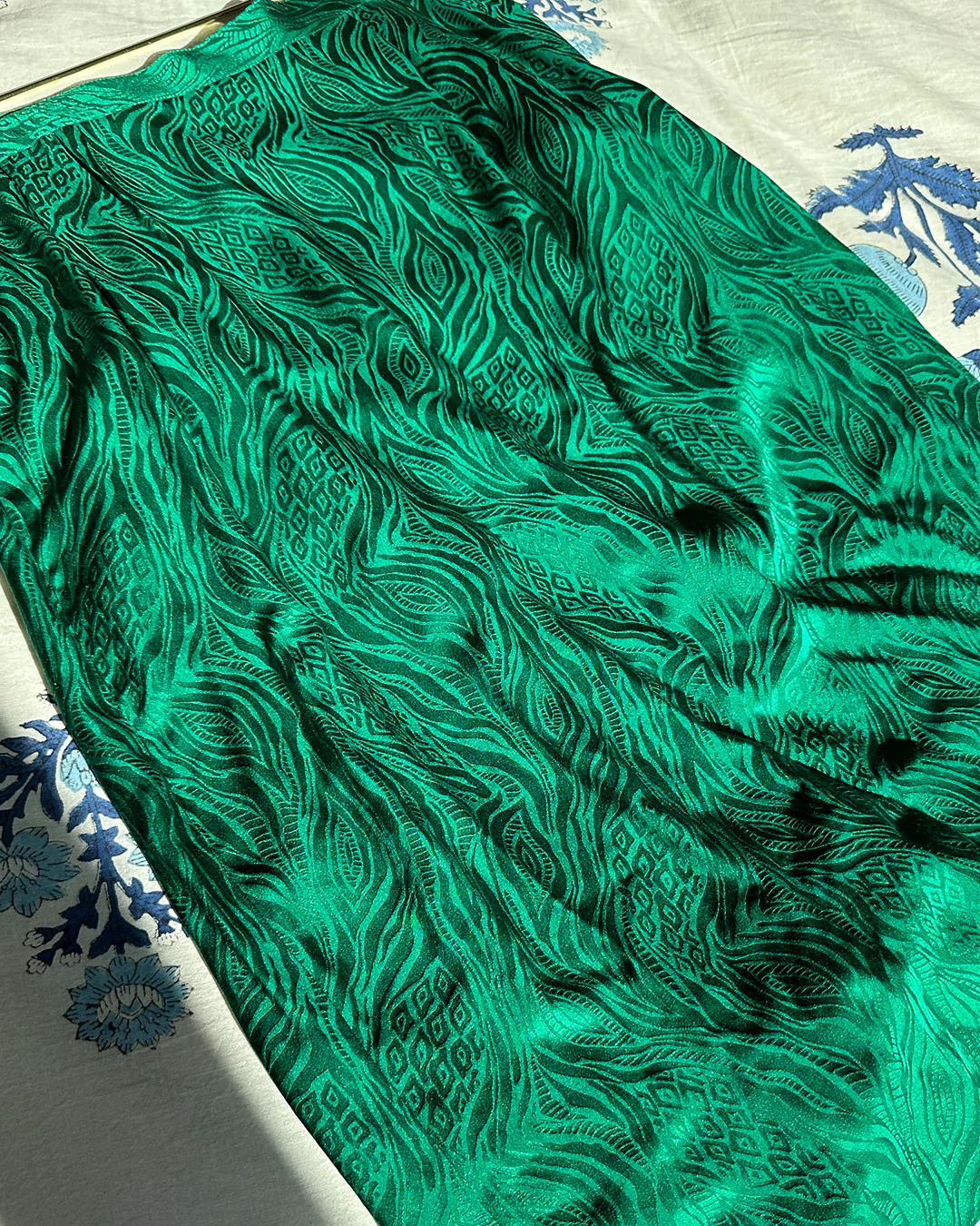 80s 80s-does-40s Silk Peplum Jacket Set (m) - Image 6