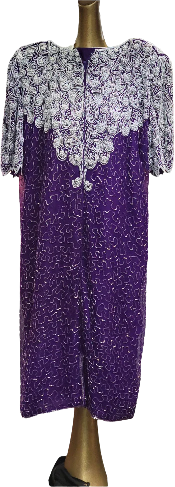 80s 80s Fully Beaded Cocktail Dress - Image 2