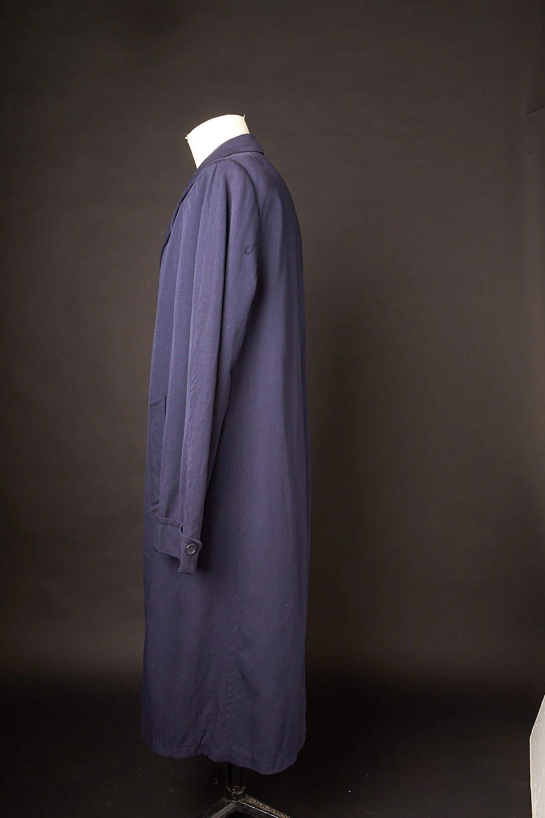 80s 80s Navy Blue Overcoat Trench Coat - Image 4