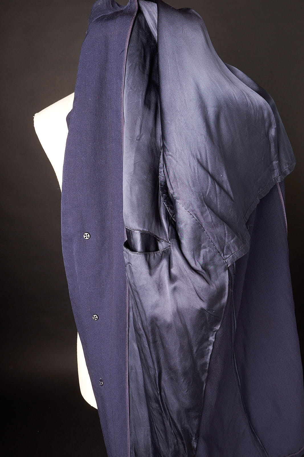 80s 80s Navy Blue Overcoat Trench Coat - Image 6